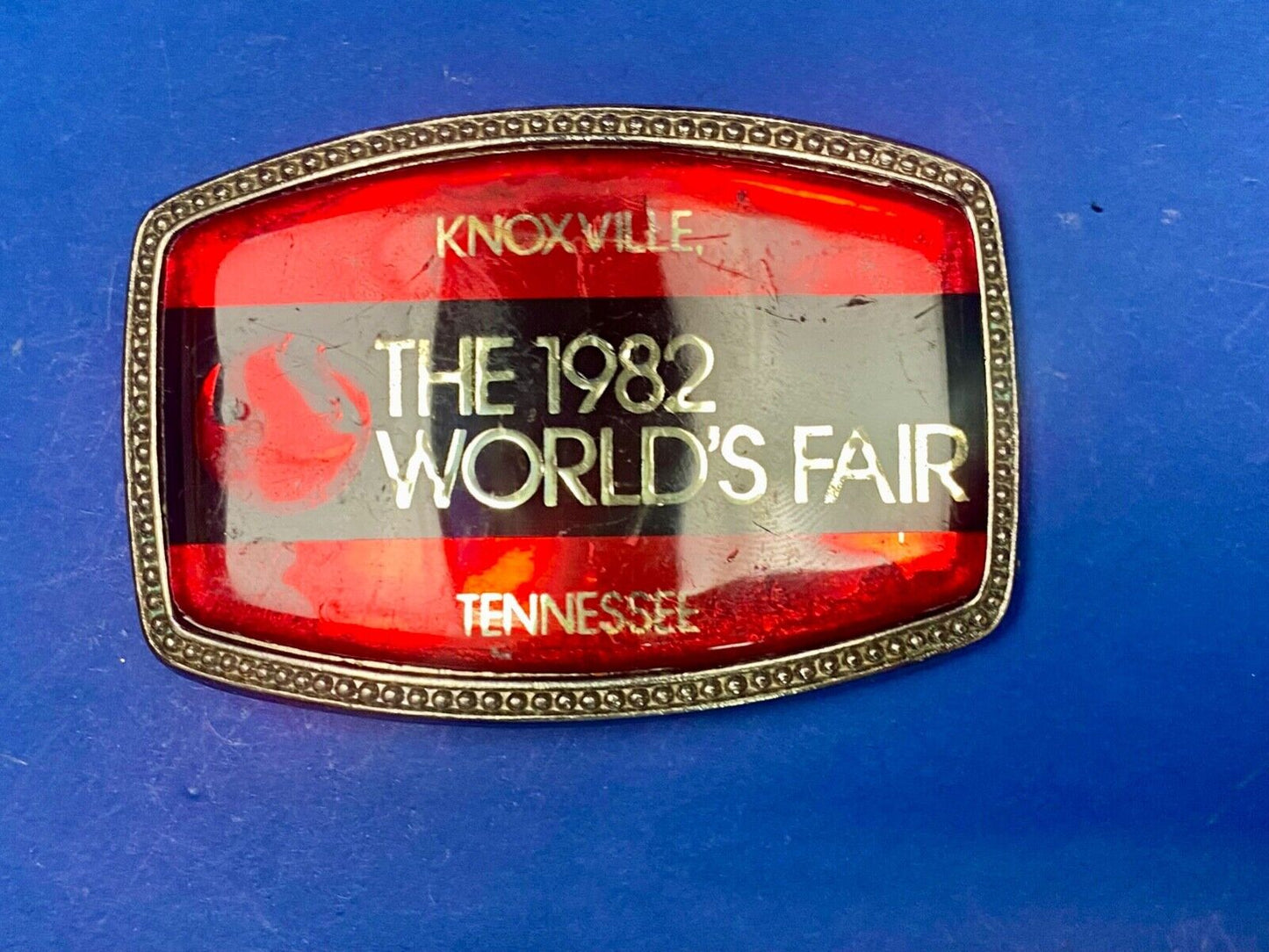 The 1982 Worlds Fair. - Knoxville Tn Tennessee Belt Buckle Sunsphere