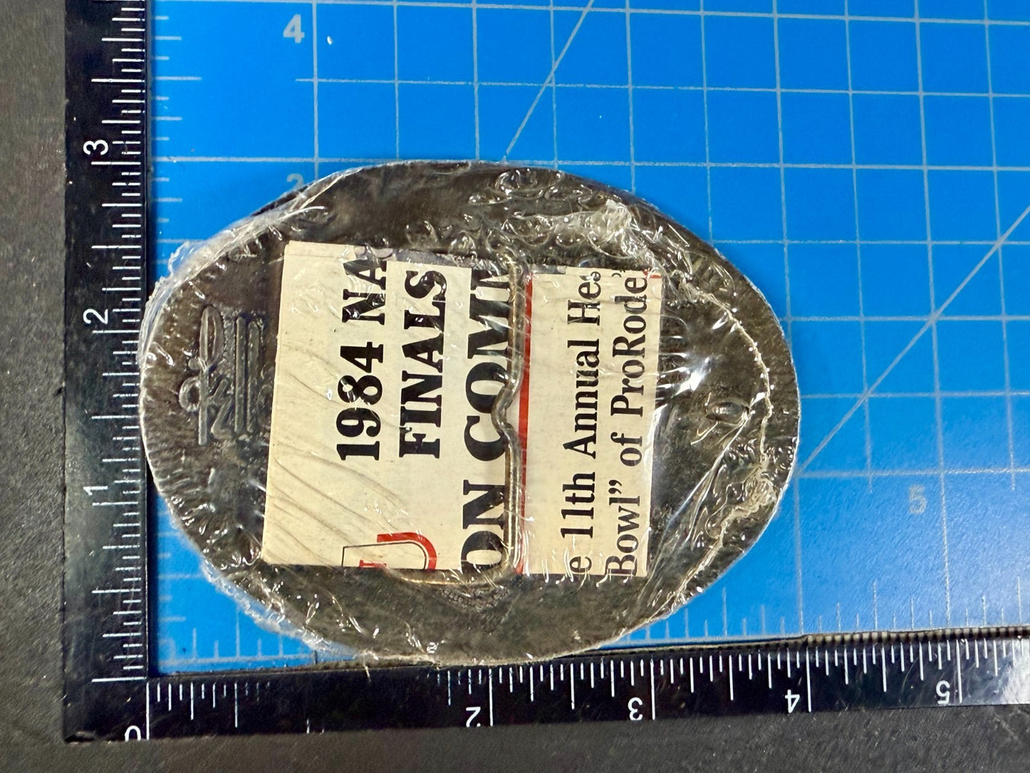 1984 Hesston NFR National Finals Rodeo Cowboys Western Sealed Belt Buckle