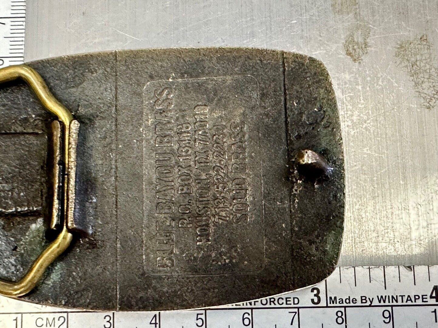 Vintage Brown Oil Tools INC Houston Texas Co belt buckle by Blue Bayou brass