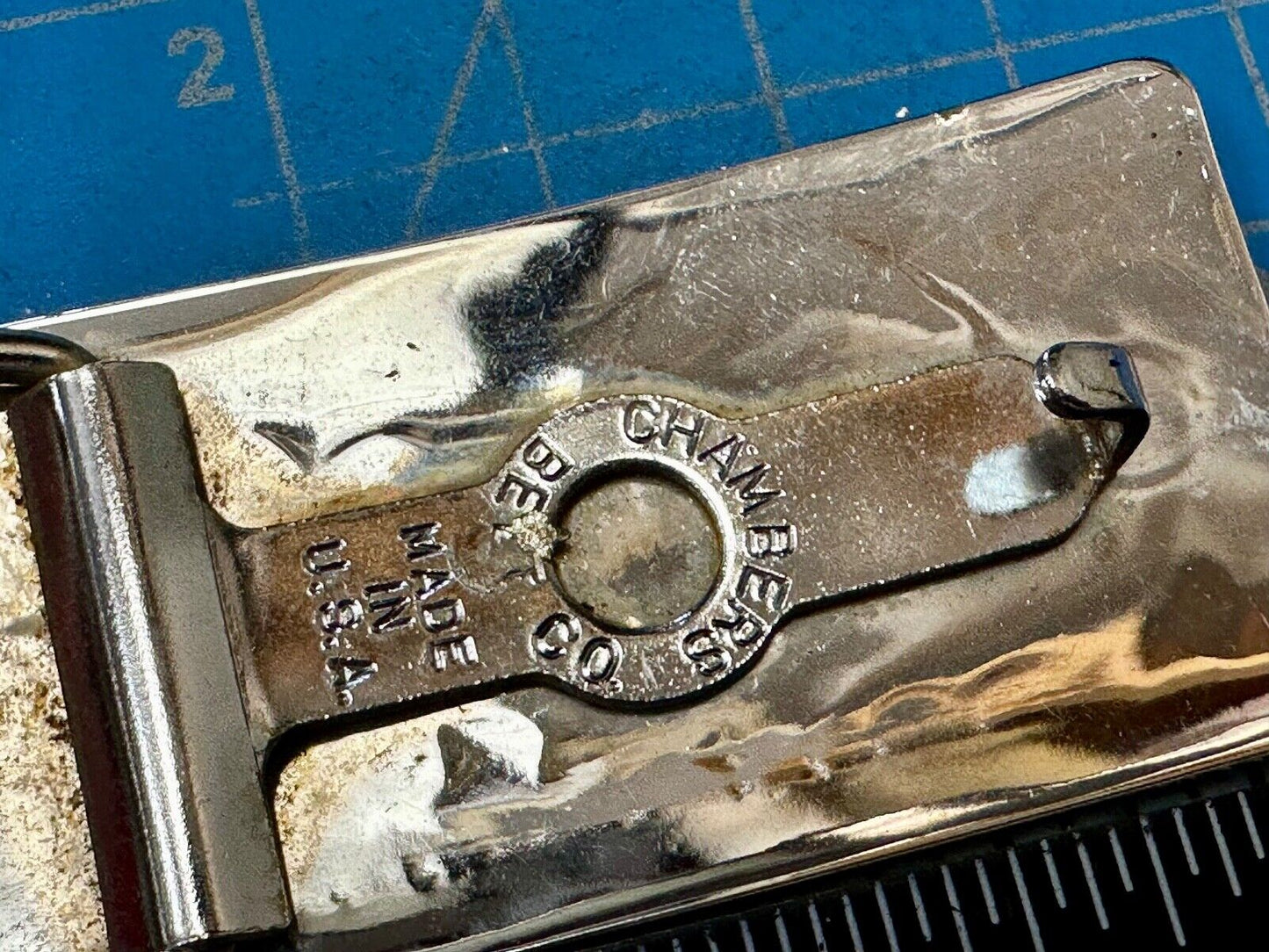 Vintage Chambers Horse Running Mustang W/ Arrows nickel silver Belt Buckle