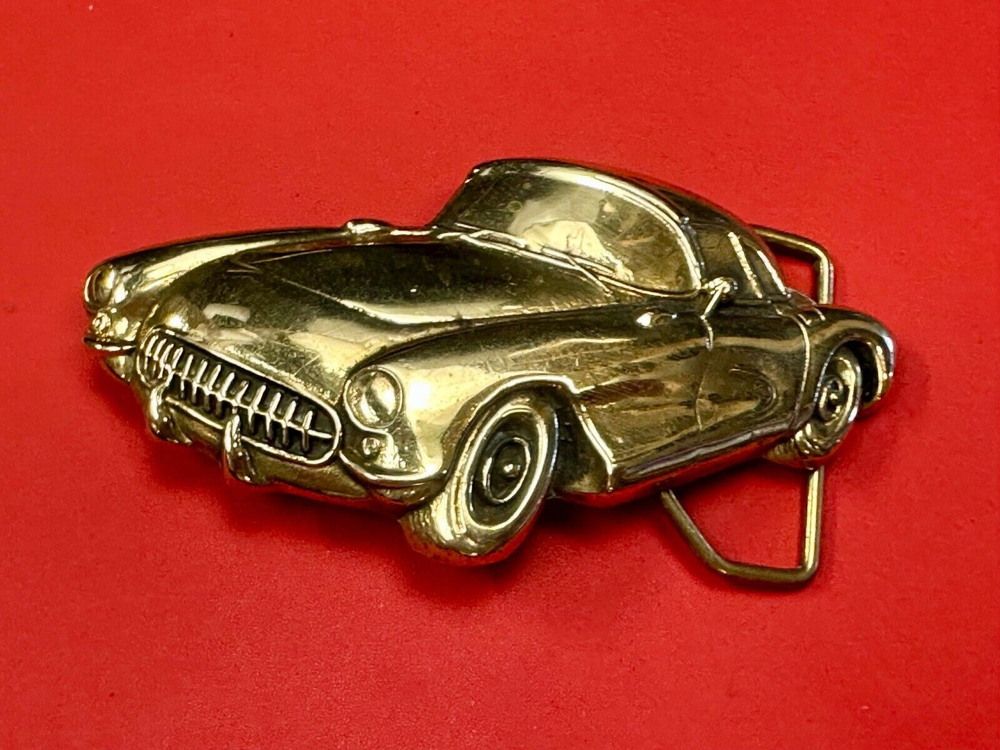 1st Generation Corvette Solid Brass Car Collectors Baron Belt Buckle 1979