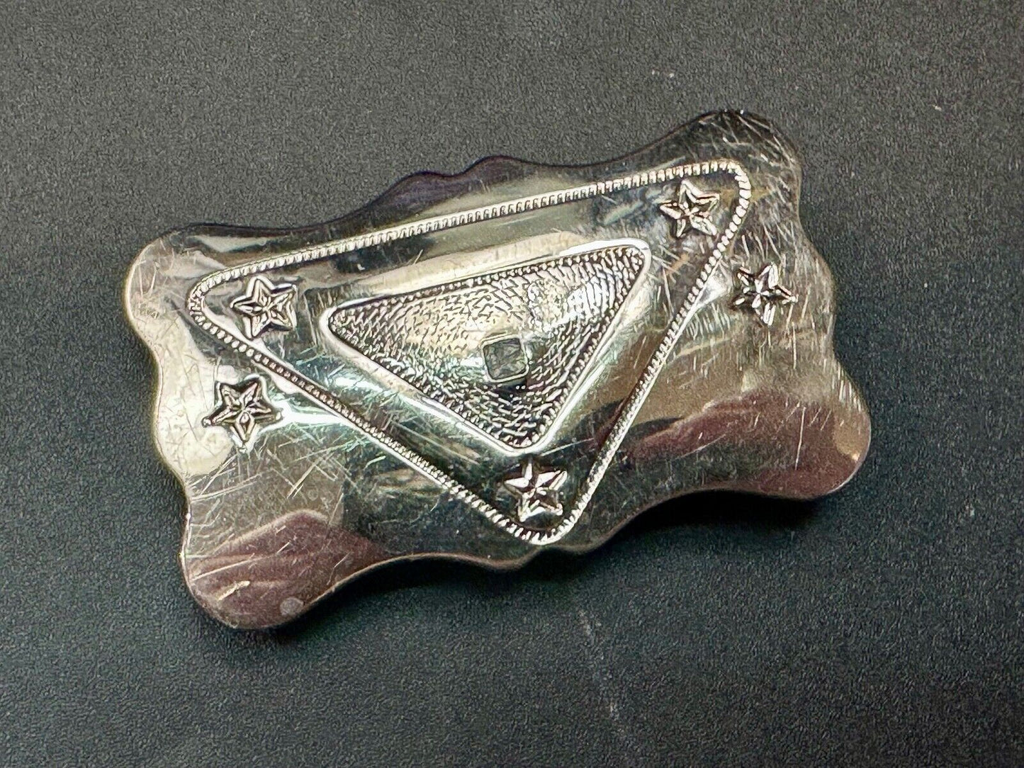 Vintage Chambers ornate engraved project craft belt buckle - no centerpiece