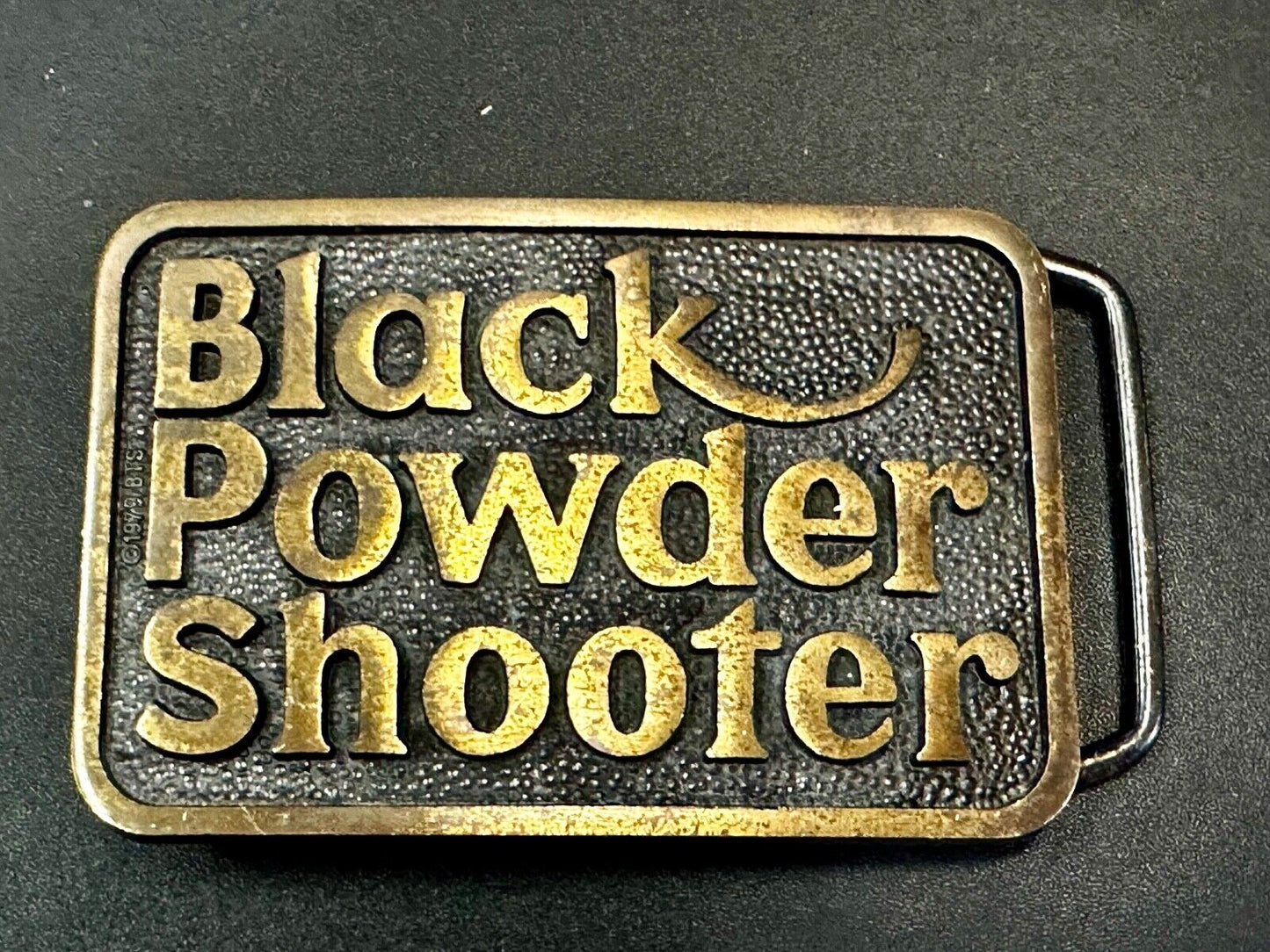 Black Powder Shooter Vintage BTS Solid Brass Belt Buckle - Guns Ammo Military