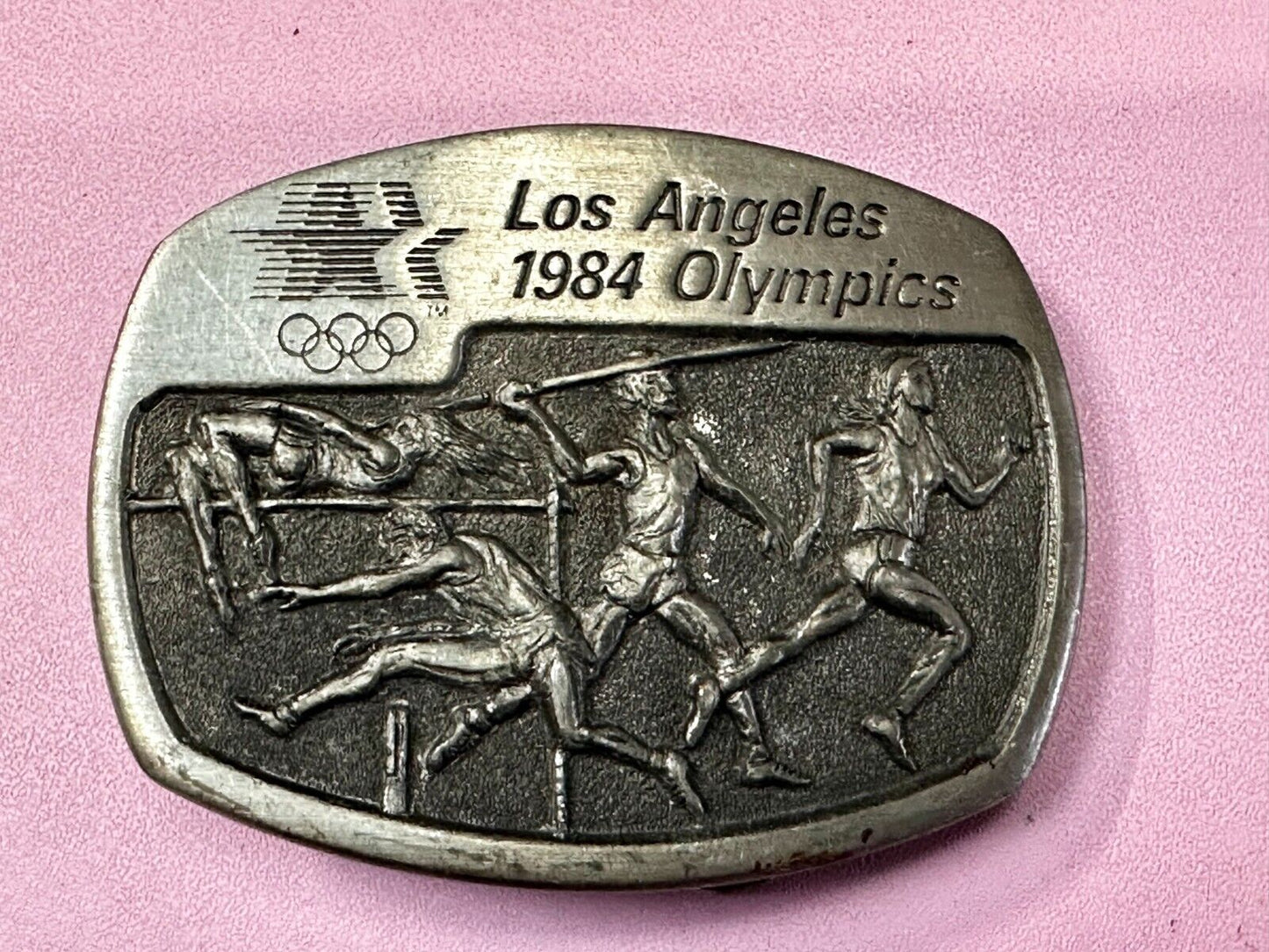 Track & Field Race - 1984 Los Angeles Olympics Pewter Sanchez Belt Buckle