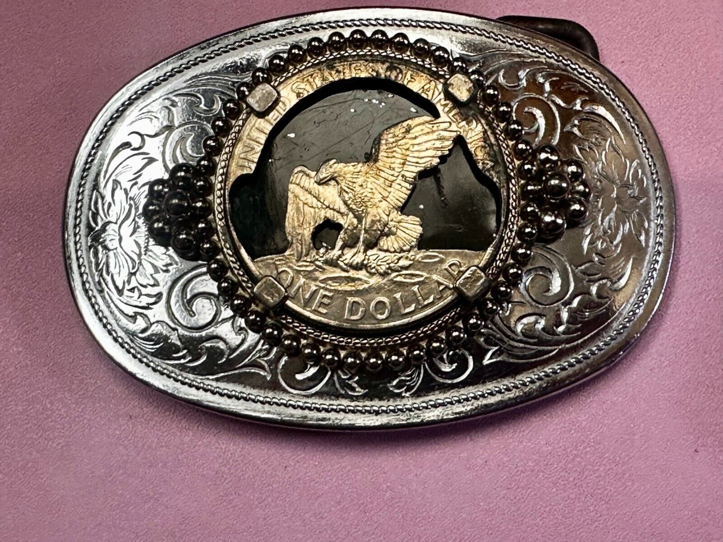 American Eagle Belt Buckle - or blank for your silver dollar coin or 39mm stone!