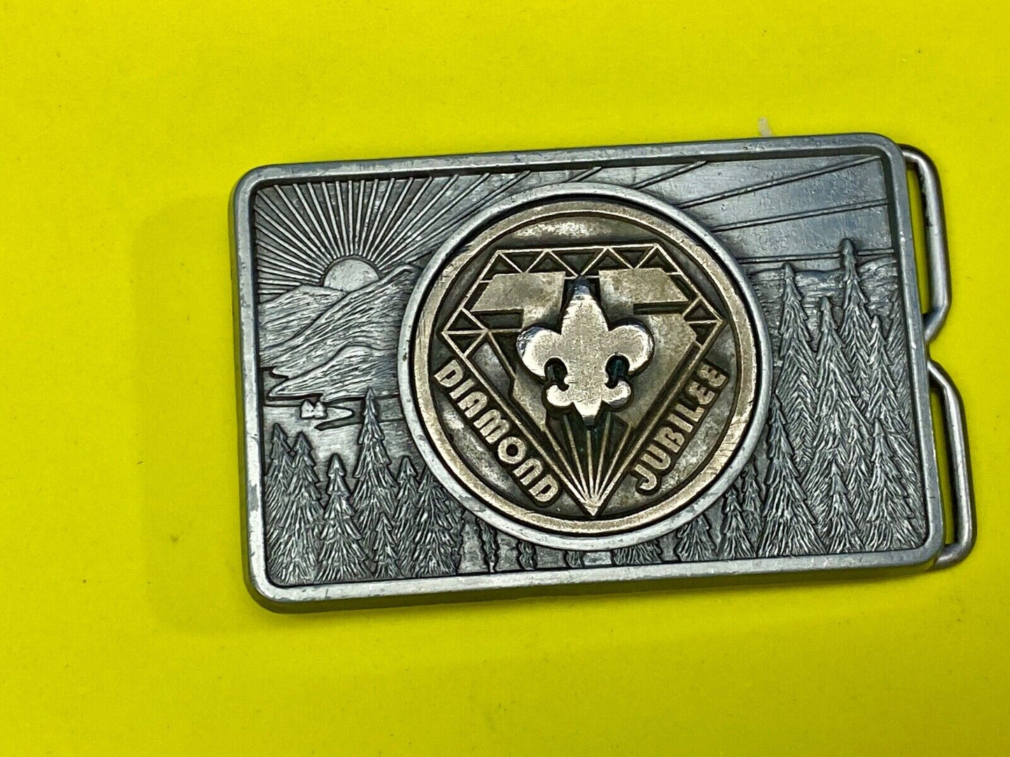 Vintage B.S.A. Diamond Jubilee belt buckle - Boy Scouts of America