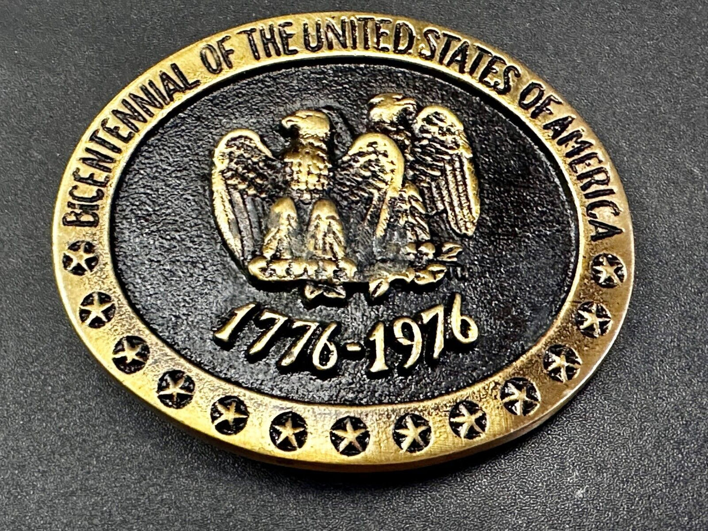 Bicentennial of the United States of America 1776-1976 Solid Brass Belt Buckle