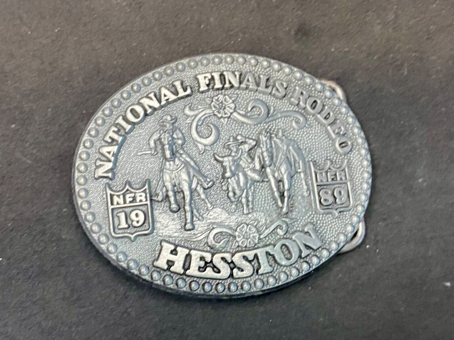 1989 Youth Size Nfr National Finals Rodeo Western Belt Buckle