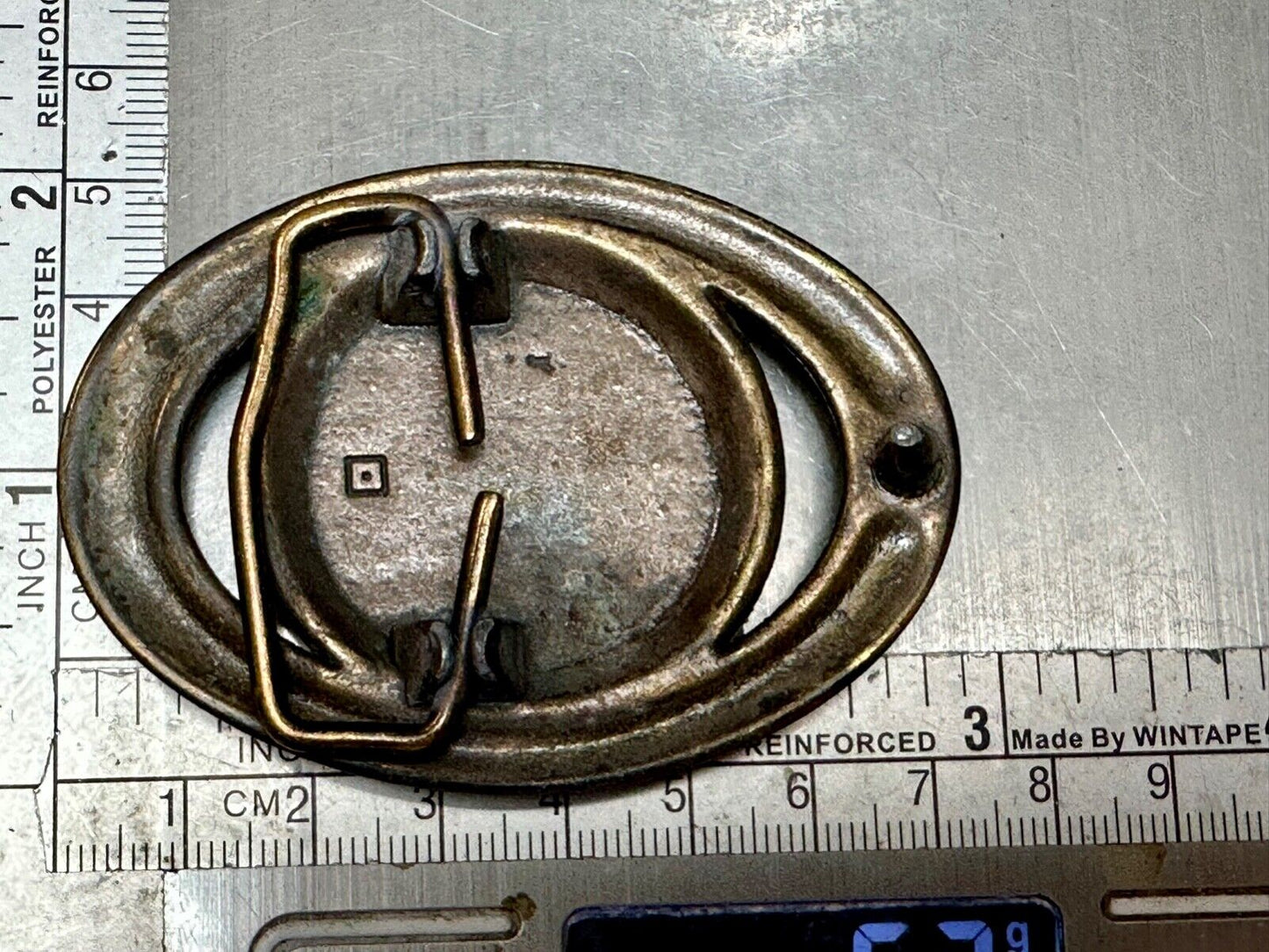 Vintage Bull Skull Diablo LONGHORN cow steer western oval belt buckle