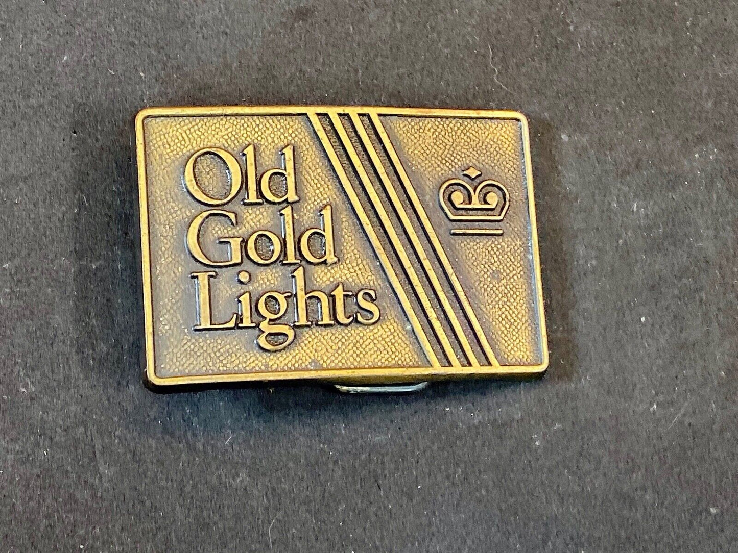 Vintage Advertising Old Gold Lights Tobacco Cigarette Company Belt Buckle Ldl
