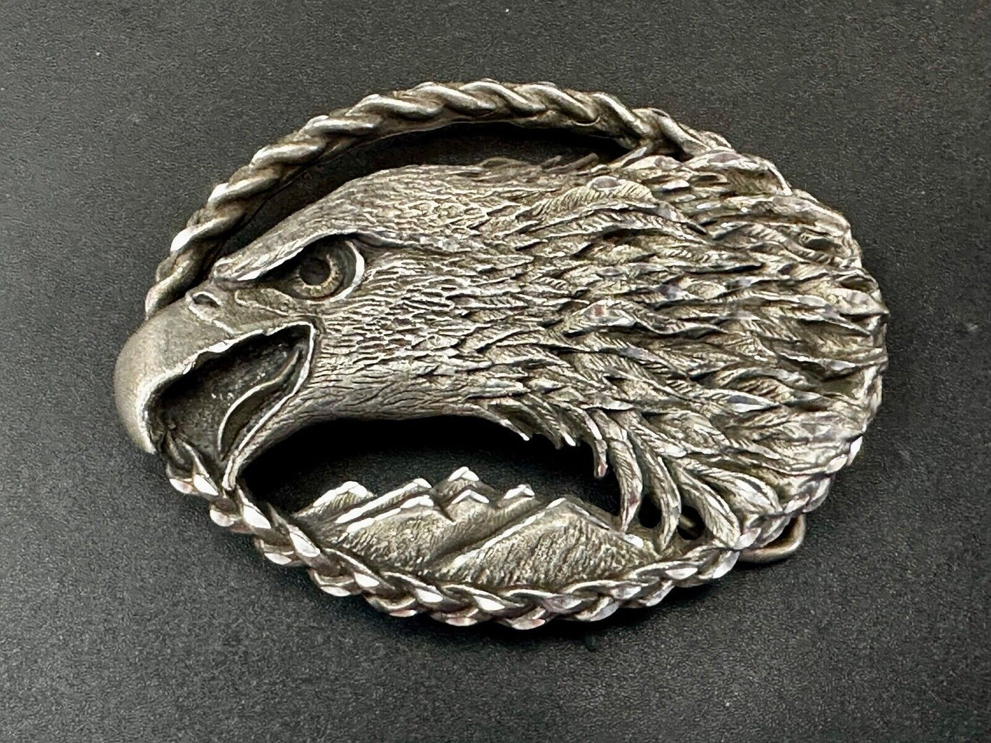 Vintage Eagles Head - Sharp Beak. cutout 1993 EGE Western Belt Buckle