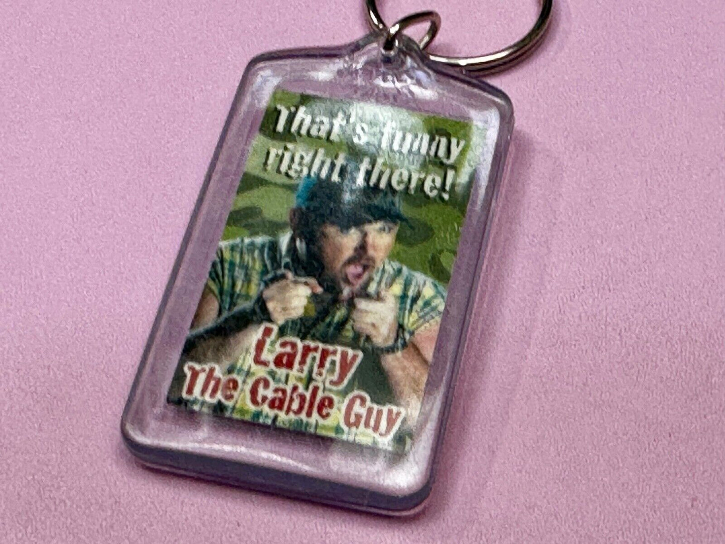 That's Funny Right There Larry The Cable Guy NOS Green Color Keychain Key Ring