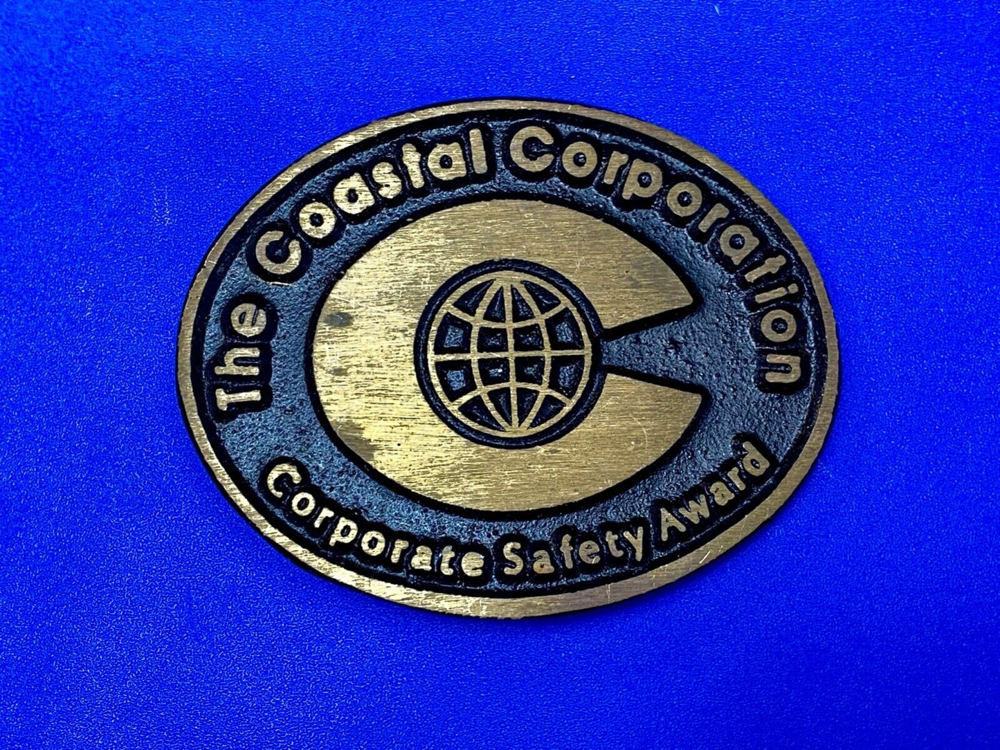 The Coastal Corporation Safety Award solid brass dynabuckle belt buckle