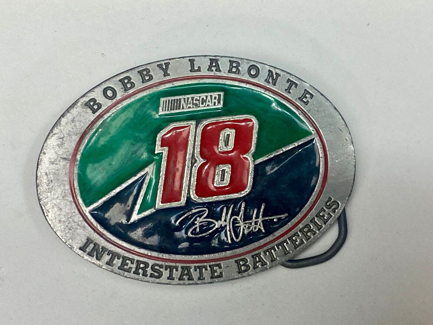 1990'S Bobby Labonte Nascar # 18 Used Collectable Belt Buckle By Redline Sports