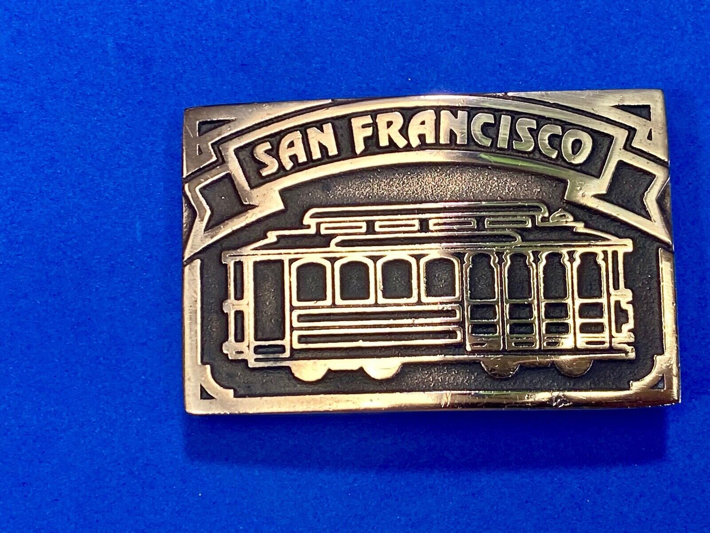 The San Francisco Cable Car - Vintage Brass Heavy Belt Buckle Stamped Ub