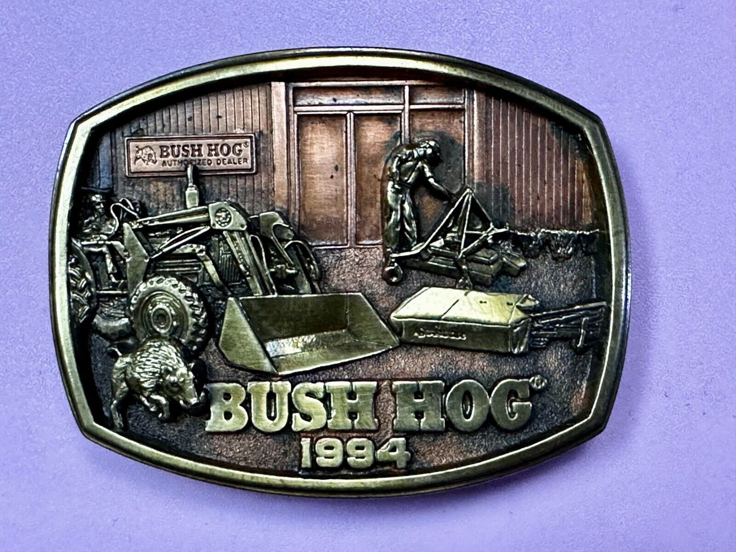 1994 Bush Hog The Legend Agriculture Machine Co. Commemorative Belt Buckle