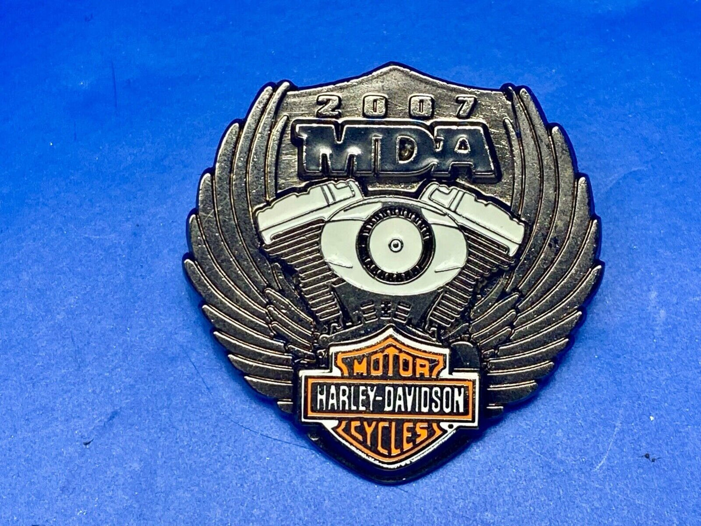 2007 MDR Ride Harley Davidson Motorcycle Collectors pin Engine & Wings