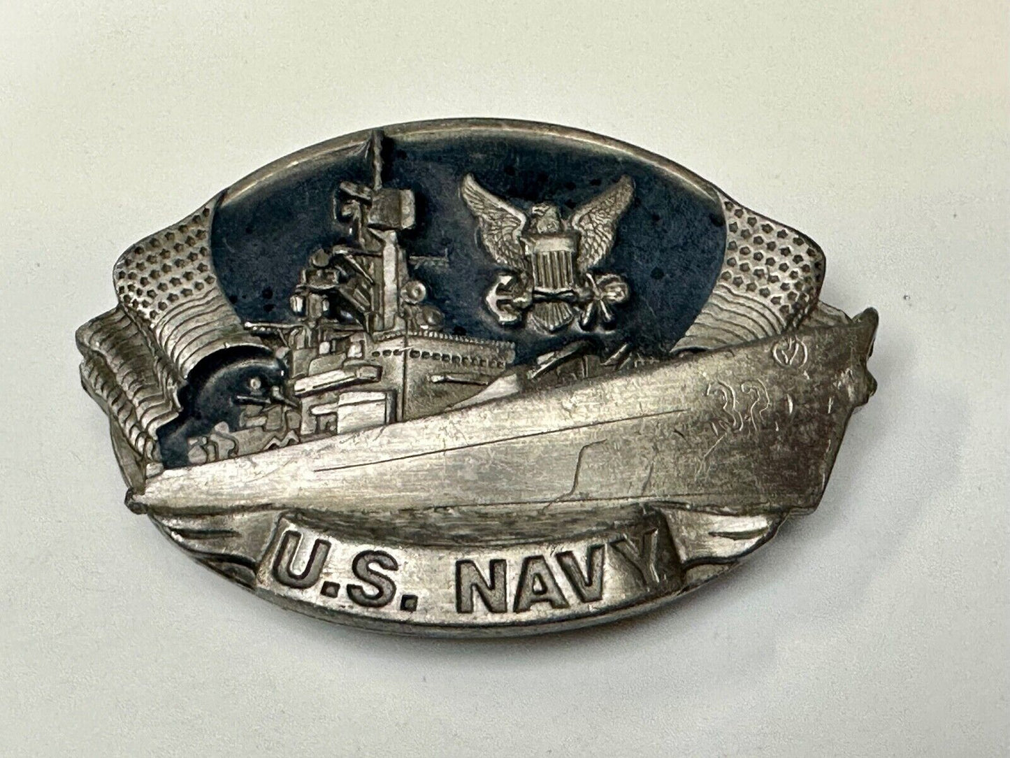 United States NAVY , Not a job, An Adventure! 1981 Bergamot Belt Buckle