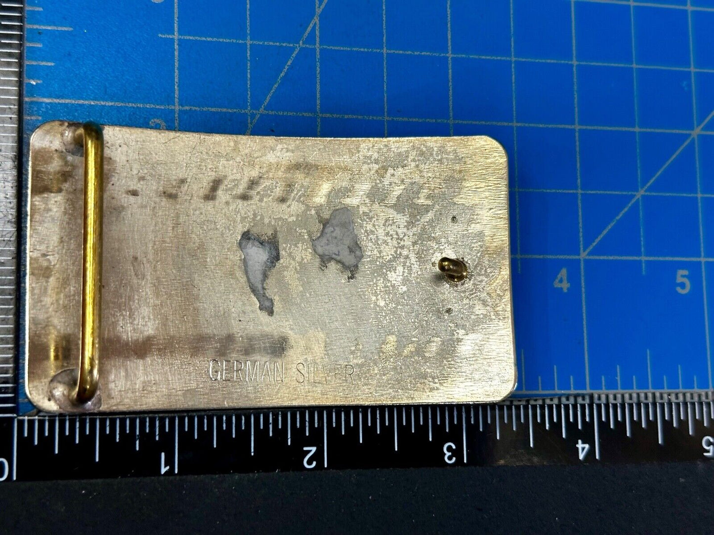 The Great State of Texas two tone German Silver rectangular Belt Buckle