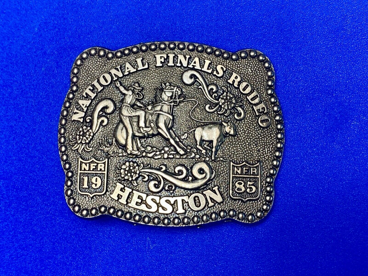 1985 Hesston Youth size third edition Nation Finals Rodeo NFR belt buckle