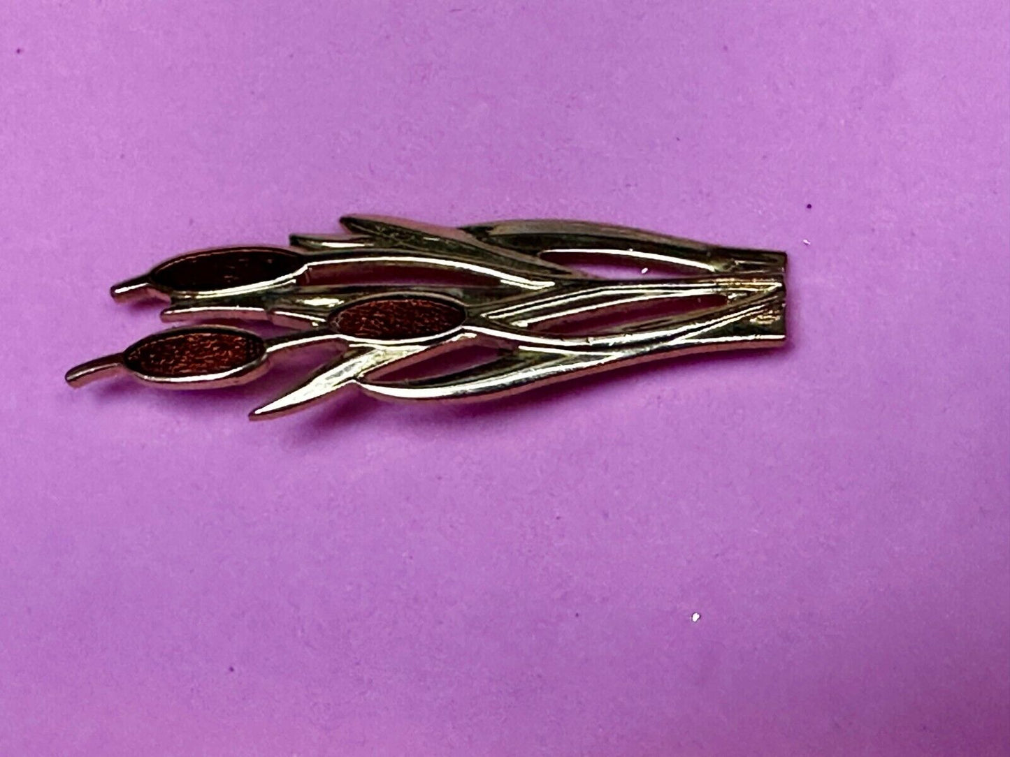 Beautiful Three Red Tulip Flower Gold Tone Vintage Brooch Pin - See Makers Mark!