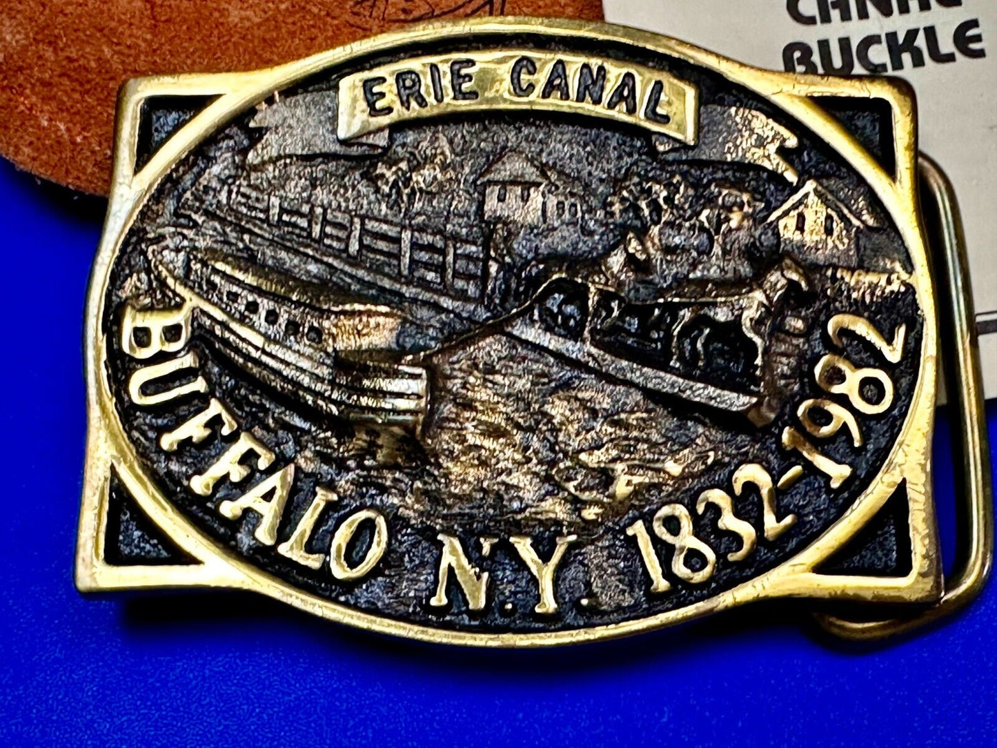 The Erie Canal Buffalo NY State Solid Brass Belt Buckle by Heritage Mint
