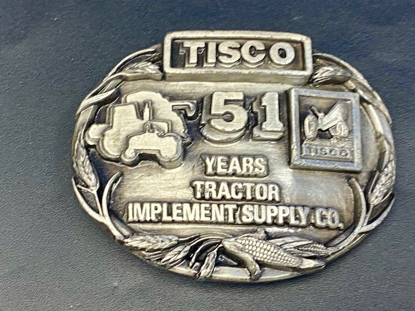 1988 Tisco Tractor Implement Supply Agriculture Farm Tools 51 Year Belt Buckle