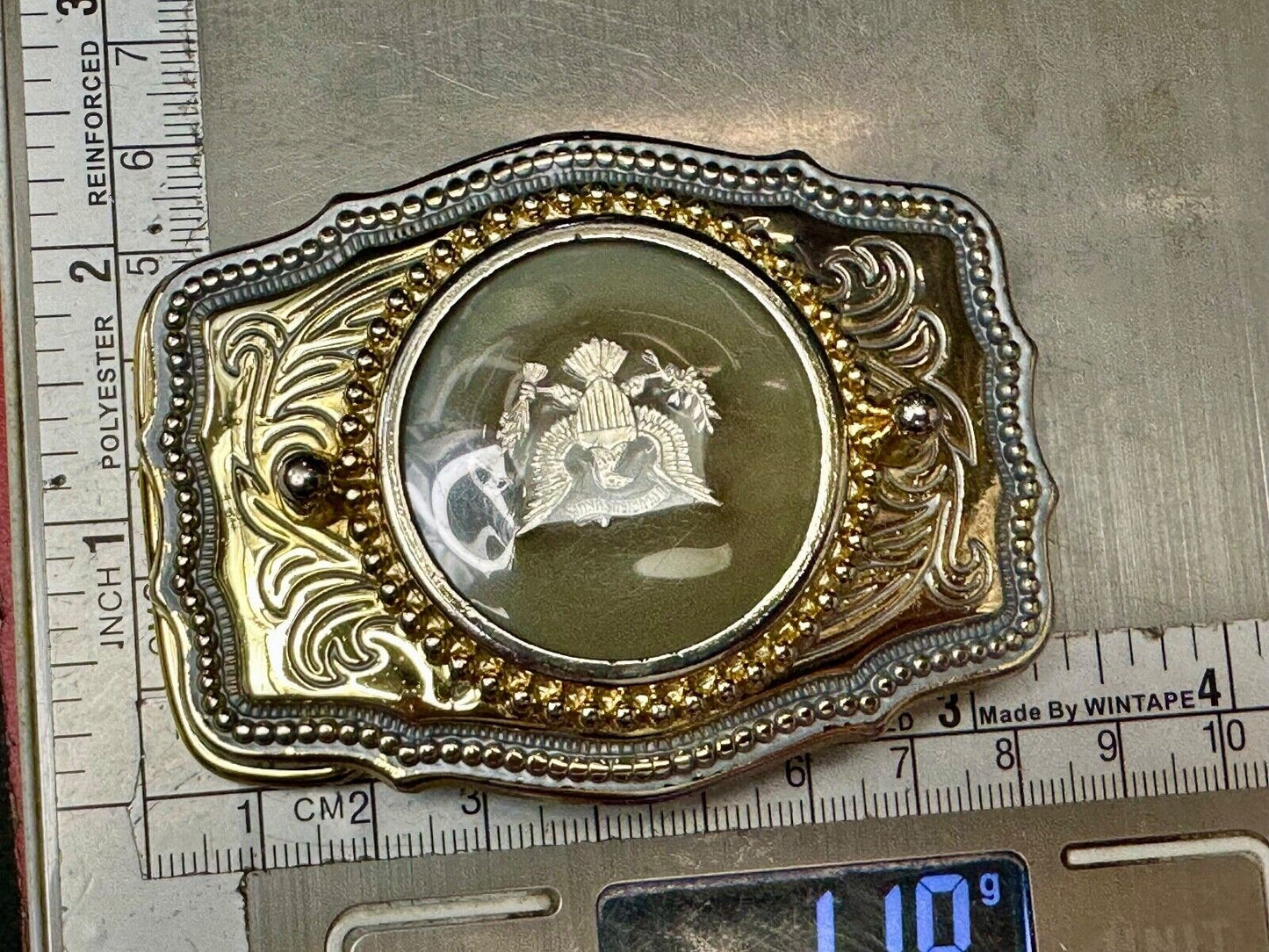 American Flying Bald Eagle USA Crest Multi Colored Western Belt Buckle