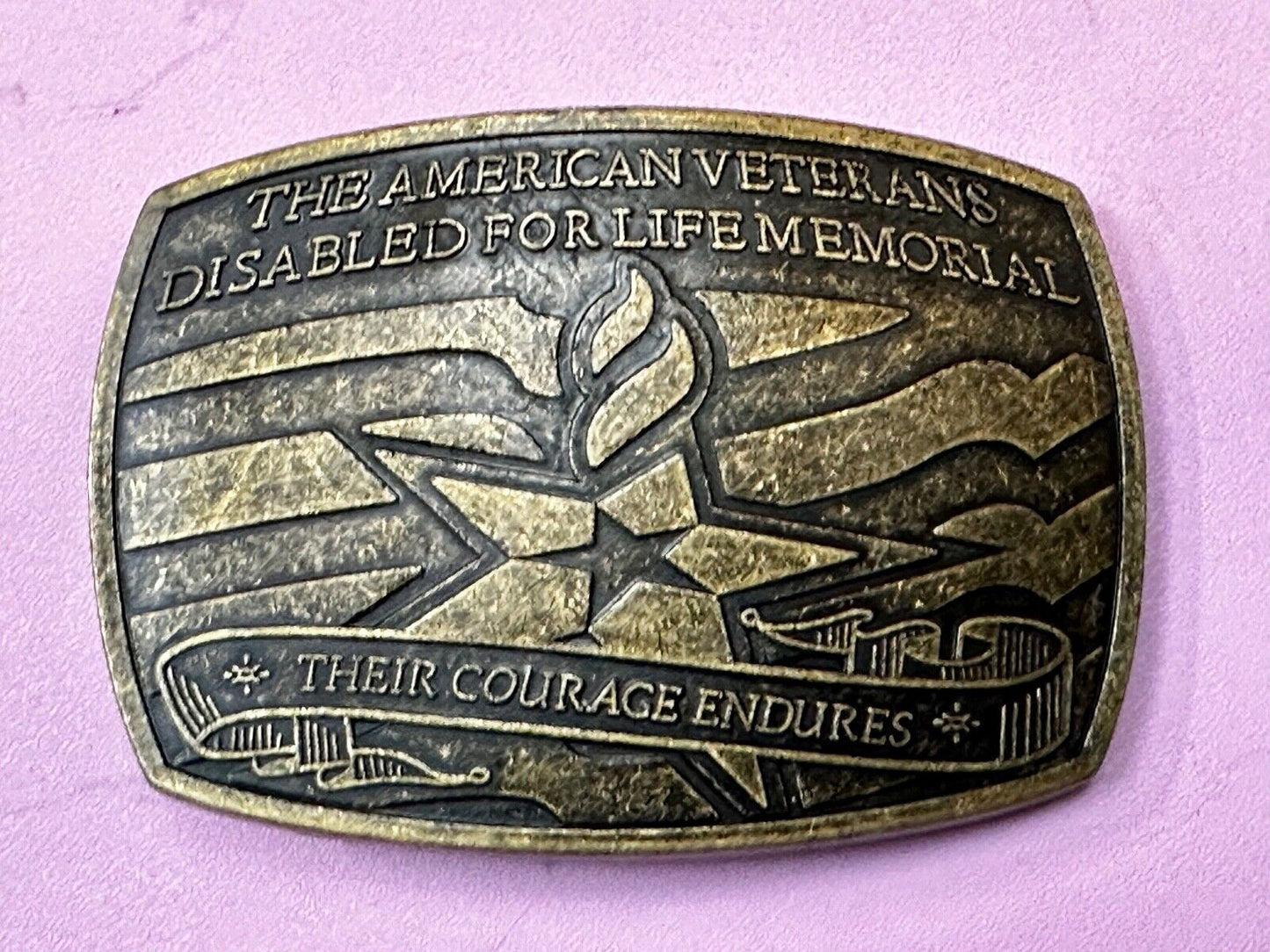 The American Veterans Disabled for life Memorial Commemorative Belt Buckle