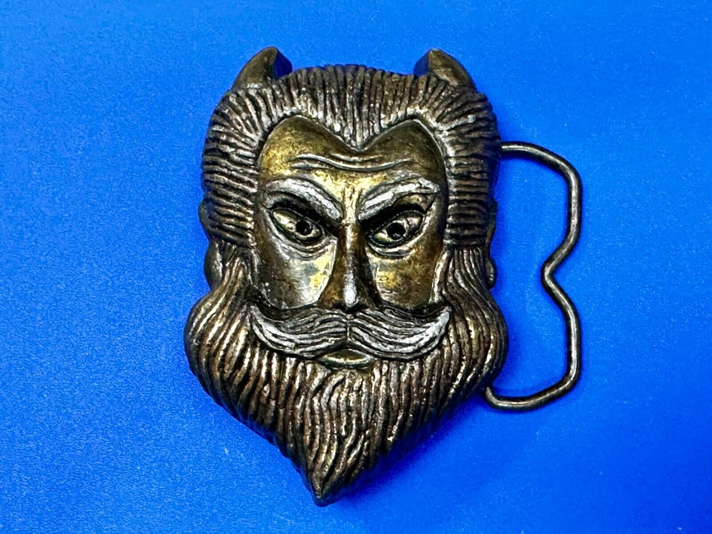 Bearded Devil Vintage MBCI Fantasy Man Head Vintage 70s Belt Buckle