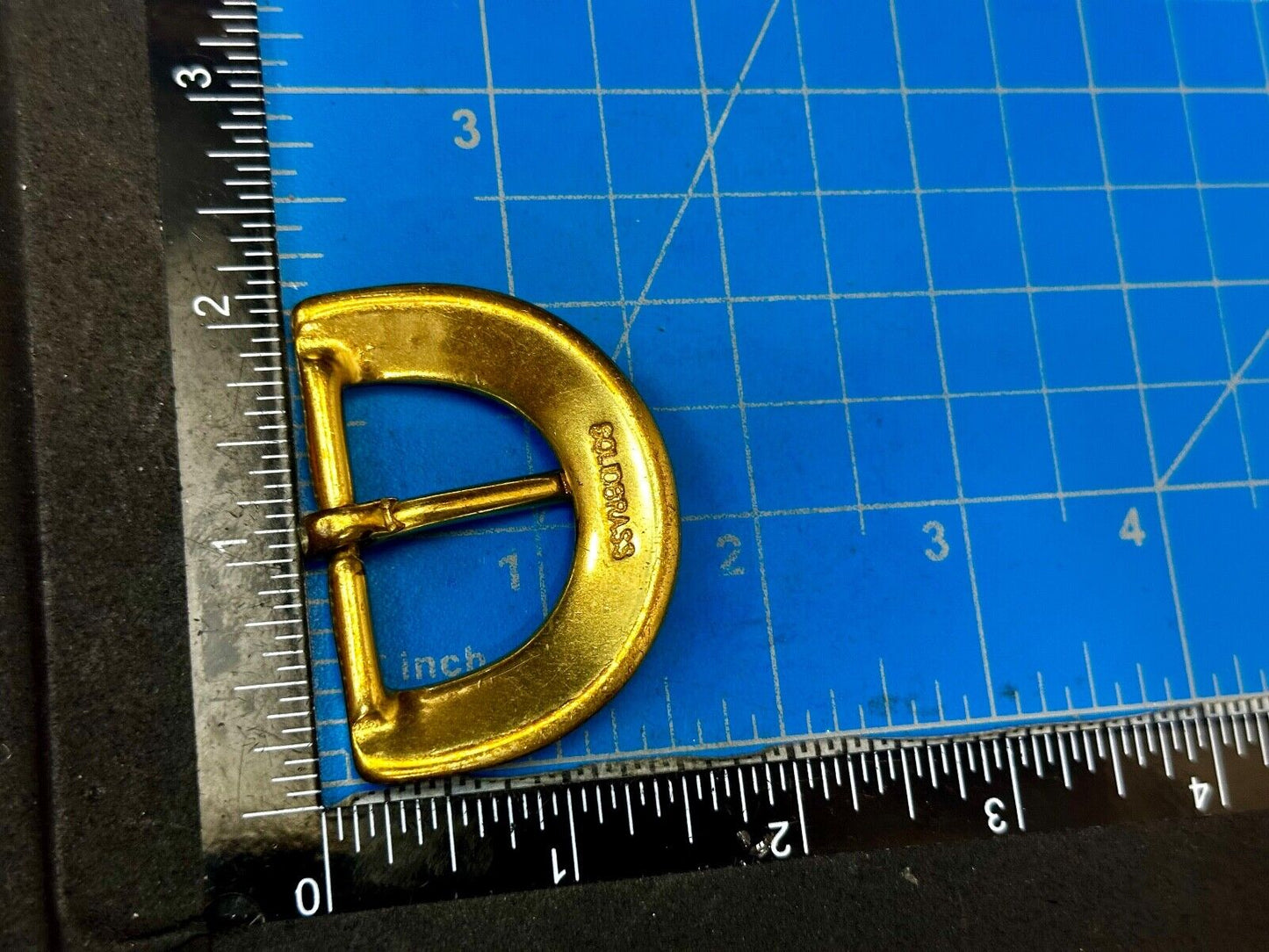 Thick Solid Brass Half Oval Shaped Vintage Replacement Belt Buckle