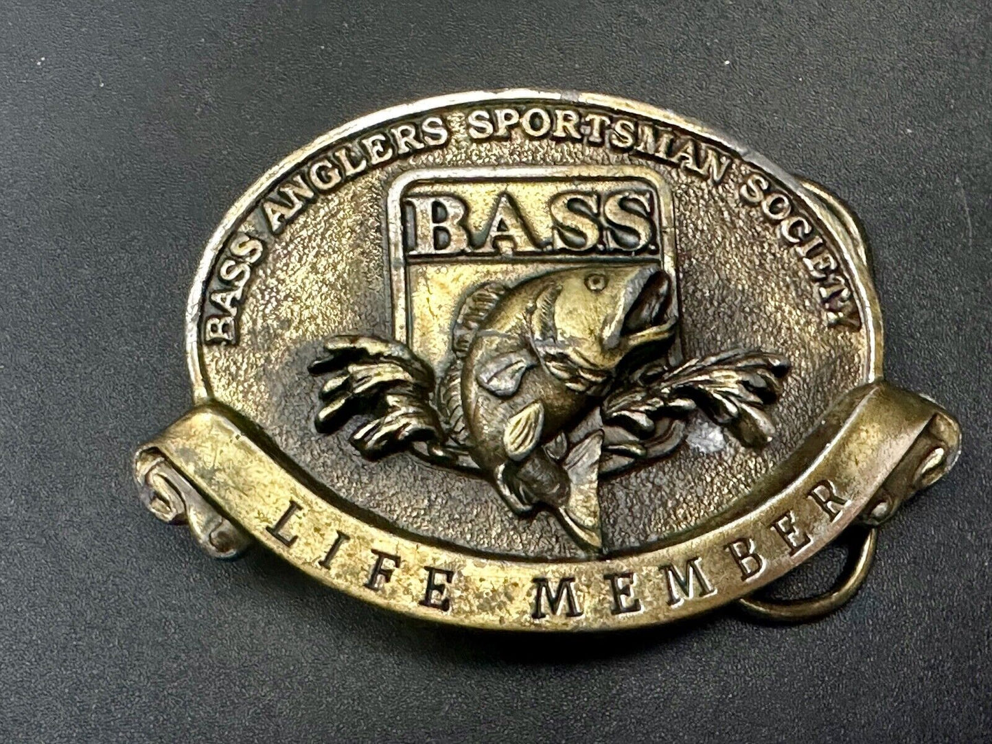 BASS Anglers Sportsman Society Fishing RARE Bergamot Commemorative belt buckle