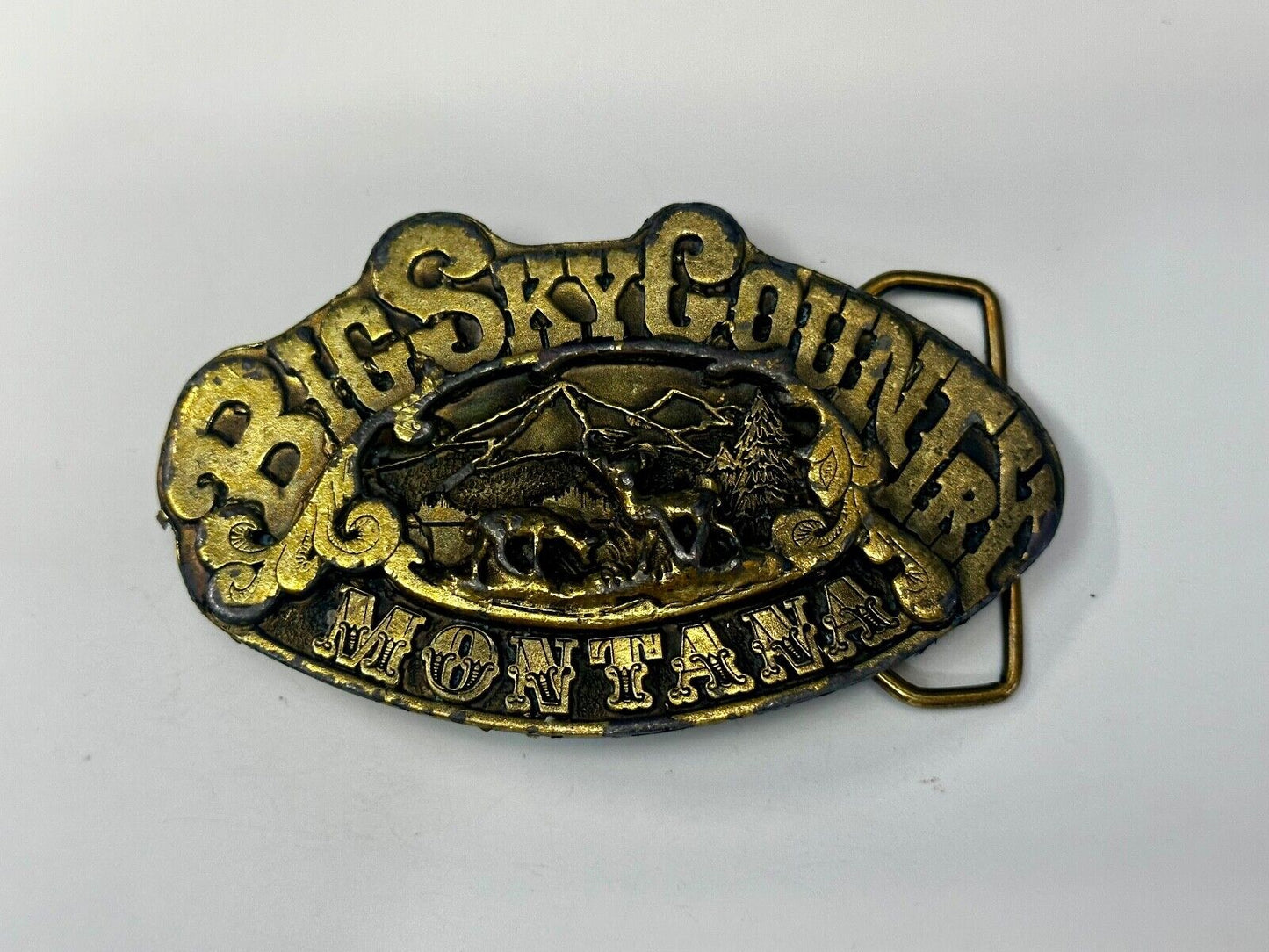 Vintage Big Sky Country Montana Belt Buckle Capitol! Vintage Adezy Denver