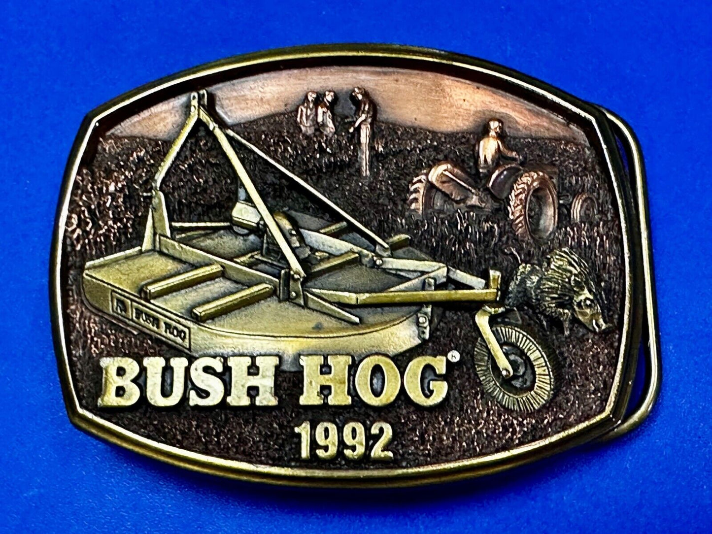 1992 Bush Hog The Legend Agriculture Machine Co. Commemorative Belt Buckle