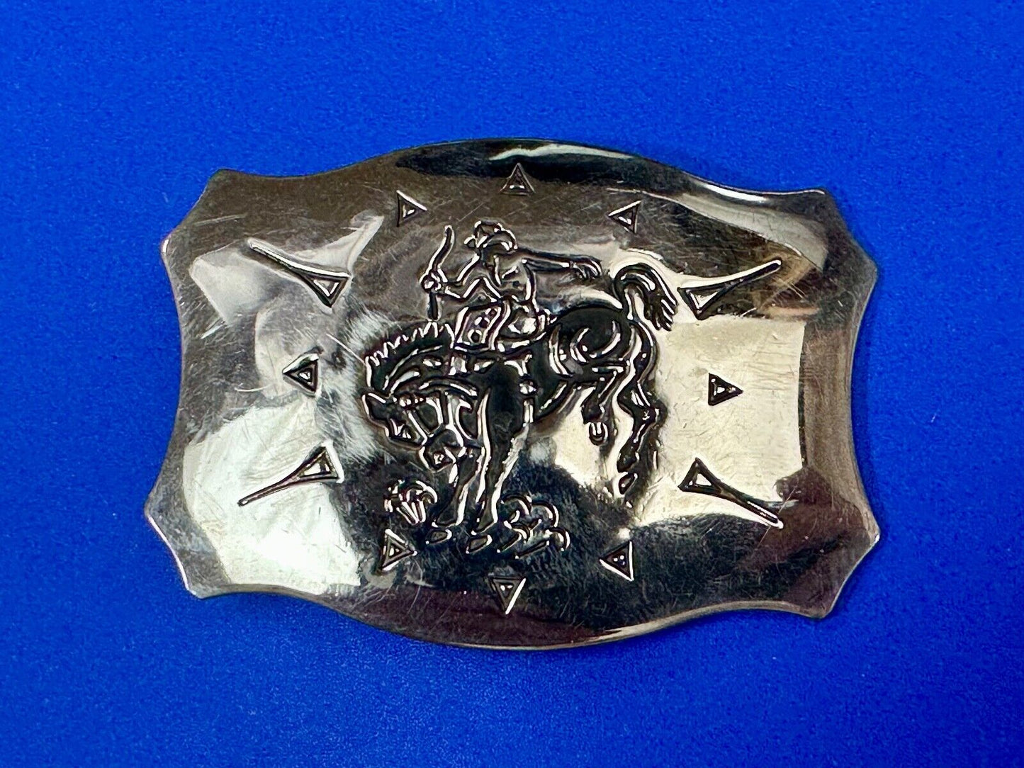 Vintage Chambers Vintage Cowboy Saddle Bronc western two tone belt buckle