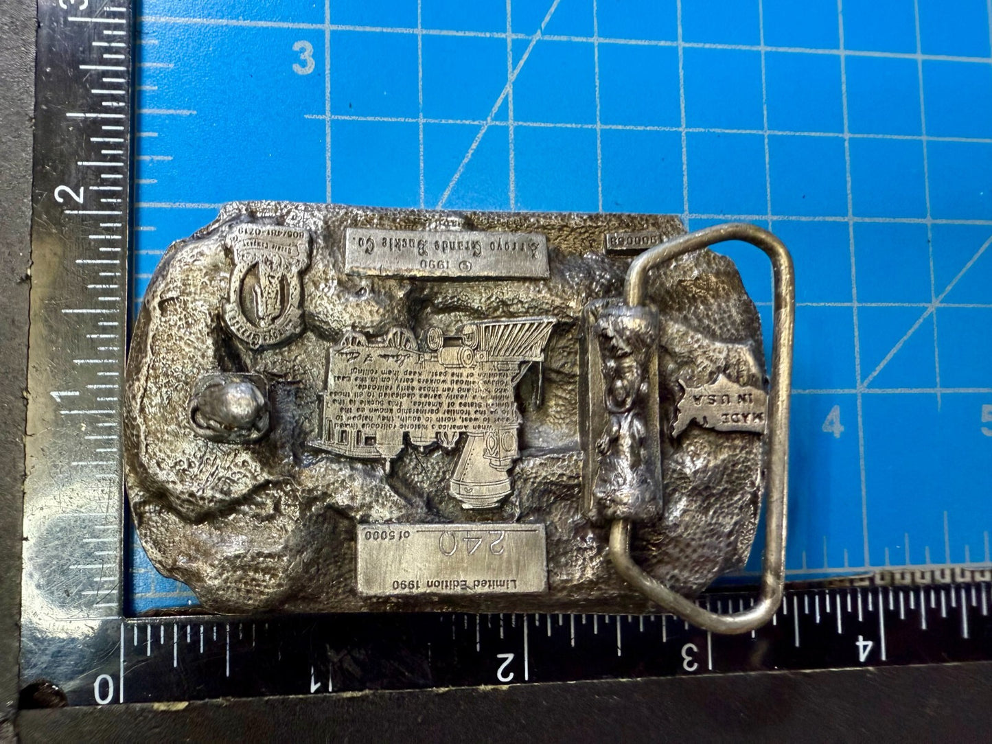 American Railroad Commemorative Locomotive Train 1990 Arroyo Grande Belt Buckle