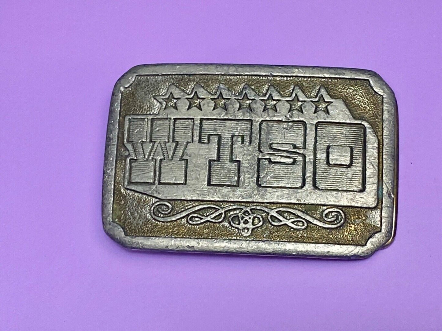 Vintage 1975 WTSO Wyoming Studio Art Works James Lind Creation Belt Buckle