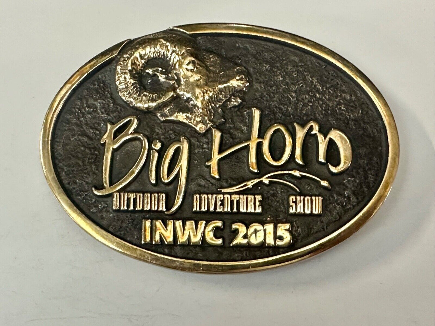 Big Horn Outdoor Adventure Show INWC 2015 Anacortes solid brass belt buckle