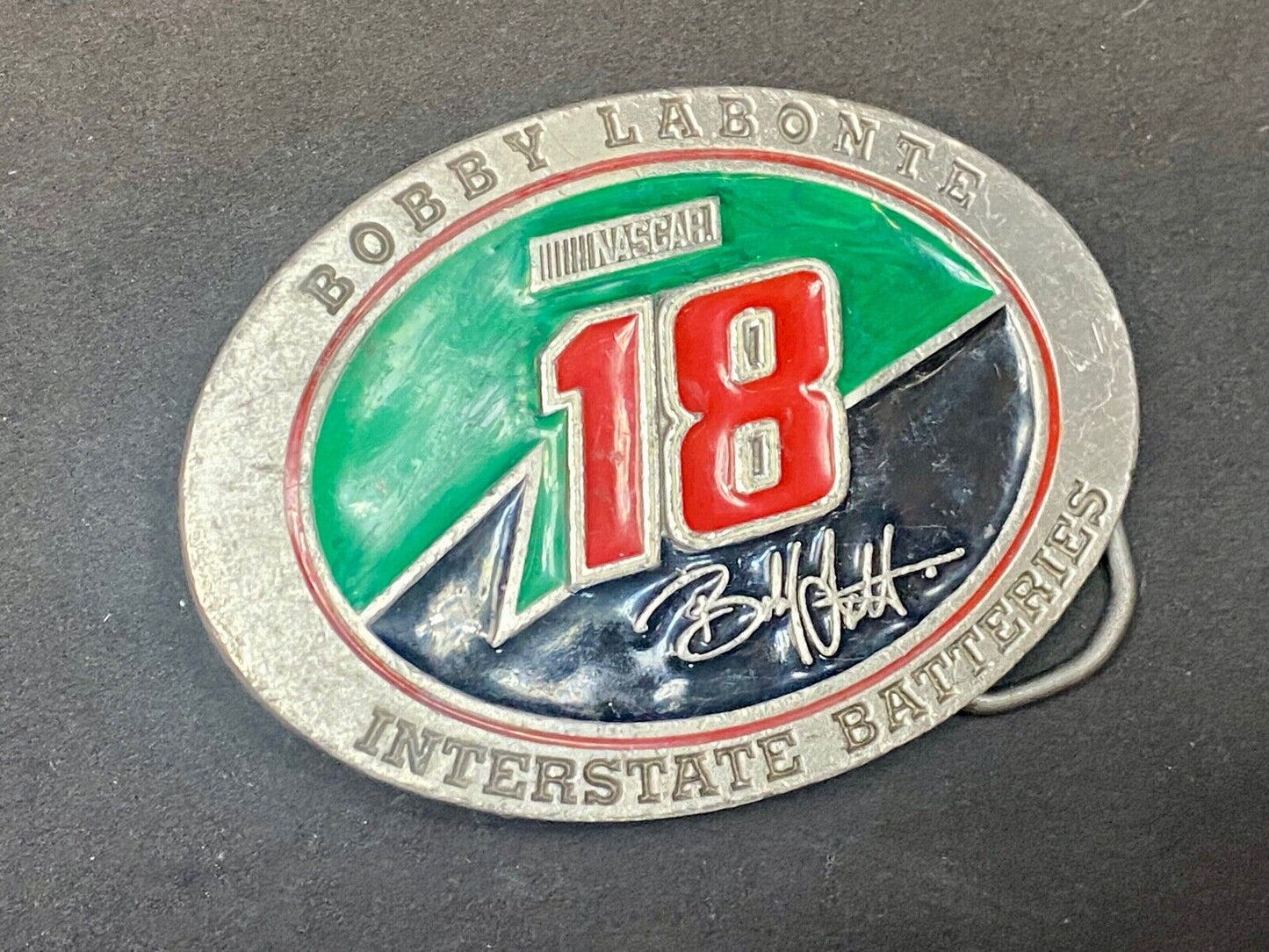 1990'S Bobby Labonte Nascar # 18 Used Collectable Belt Buckle By Redline Sports
