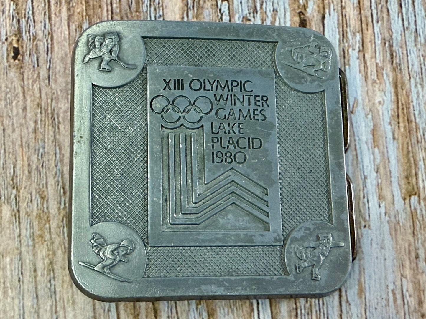 The Olympic Winter Games Lake Placid 1988 Commemorative Silver Color Belt Buckle