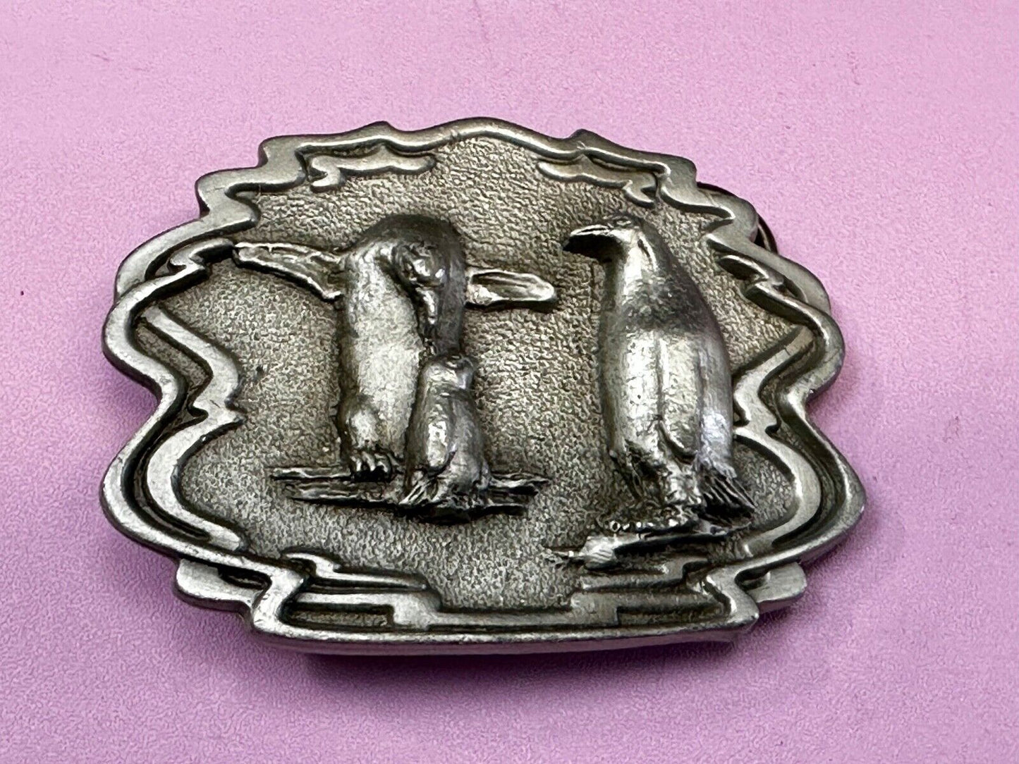 Adorable Penguins Vintage 1993 Great American Products Belt Buckle