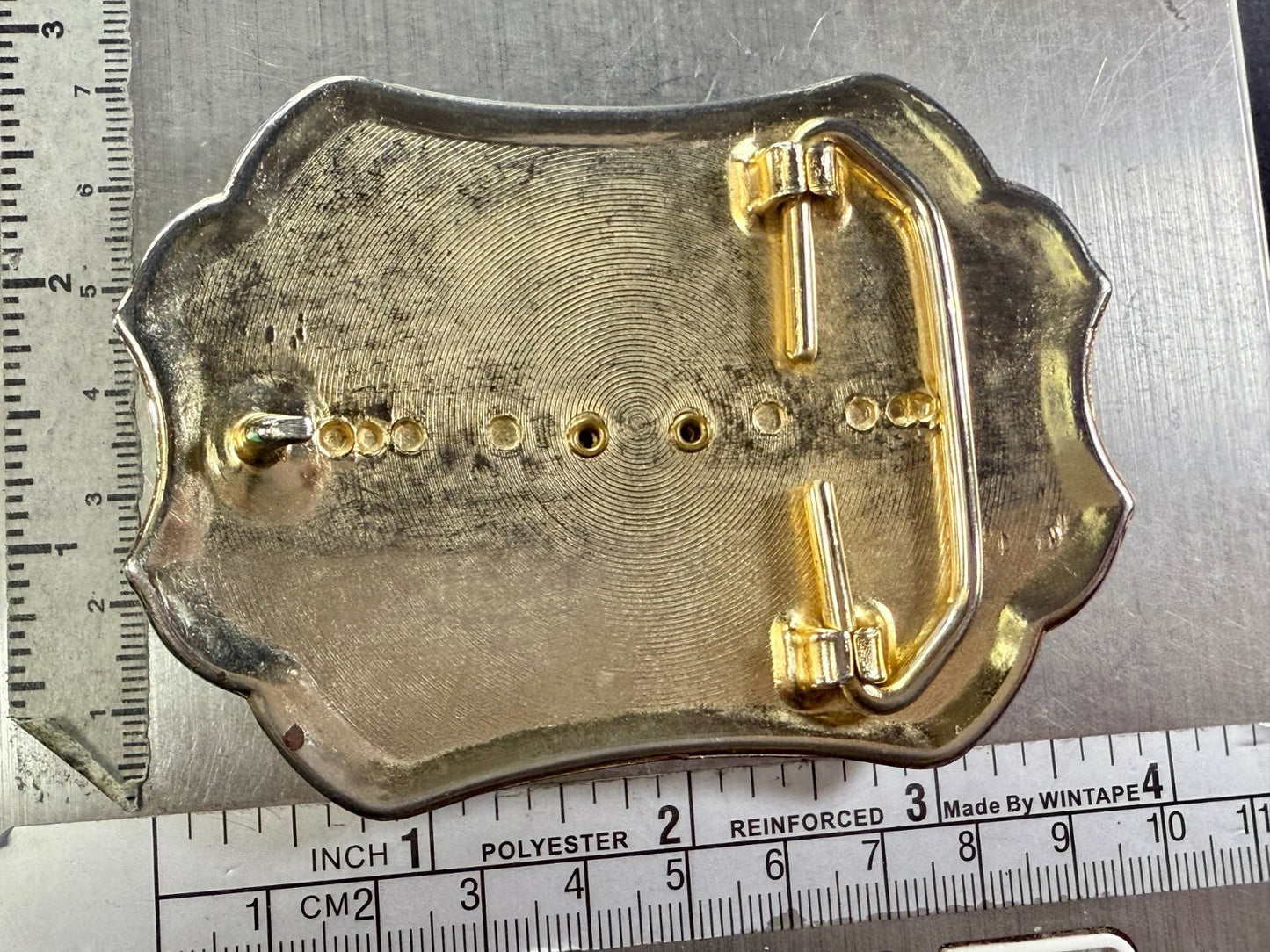 ALASKA Alaskan State Centerpiece on Gold Color Western Style Belt Buckle