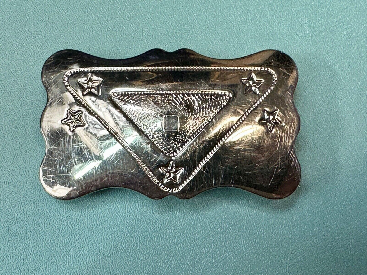 Vintage Chambers ornate engraved project craft belt buckle - no centerpiece