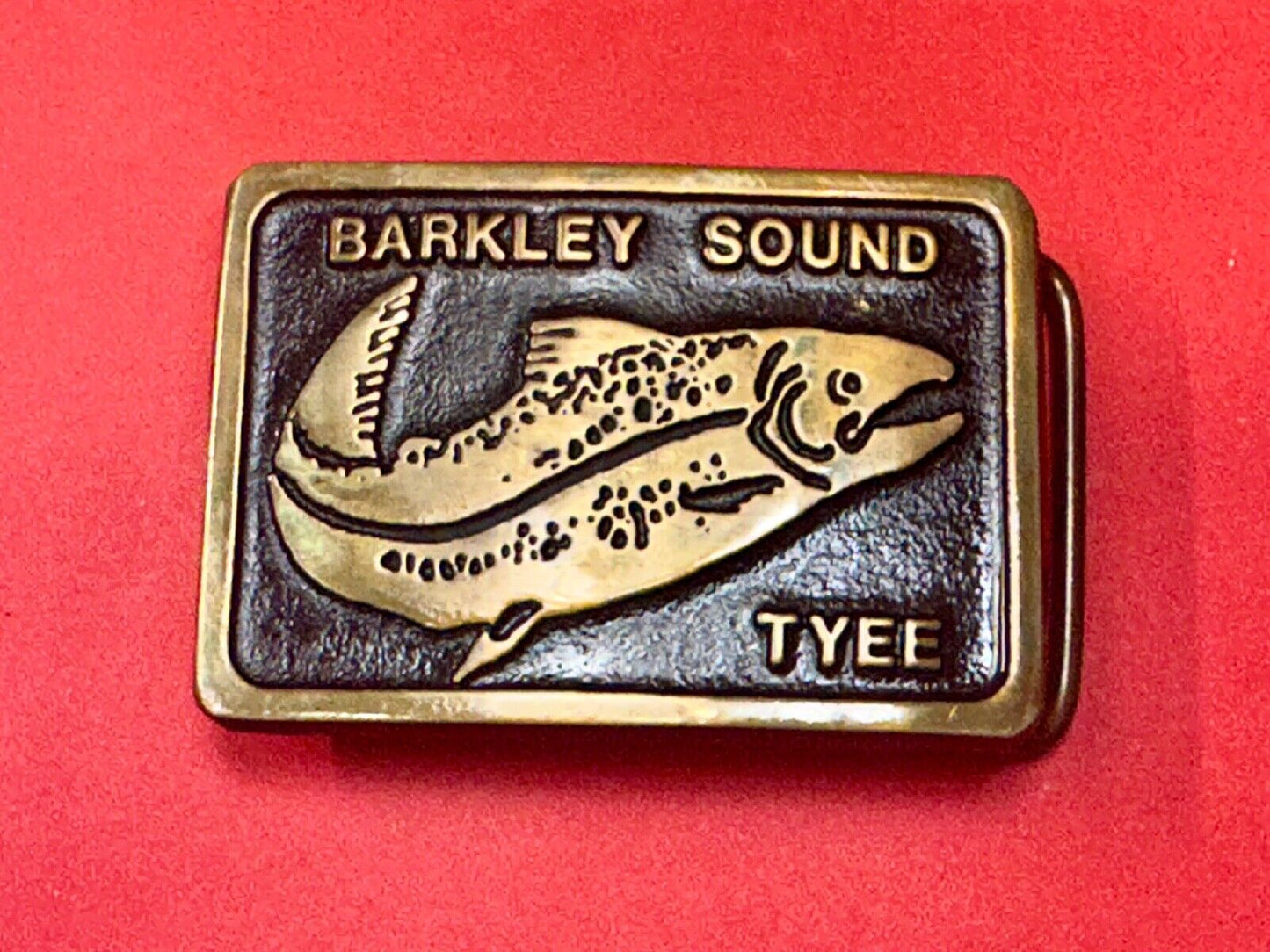 Barkley Sound Tree Fishing Fish Solid Bronze Sandcast belt buckle Rainbow Medals