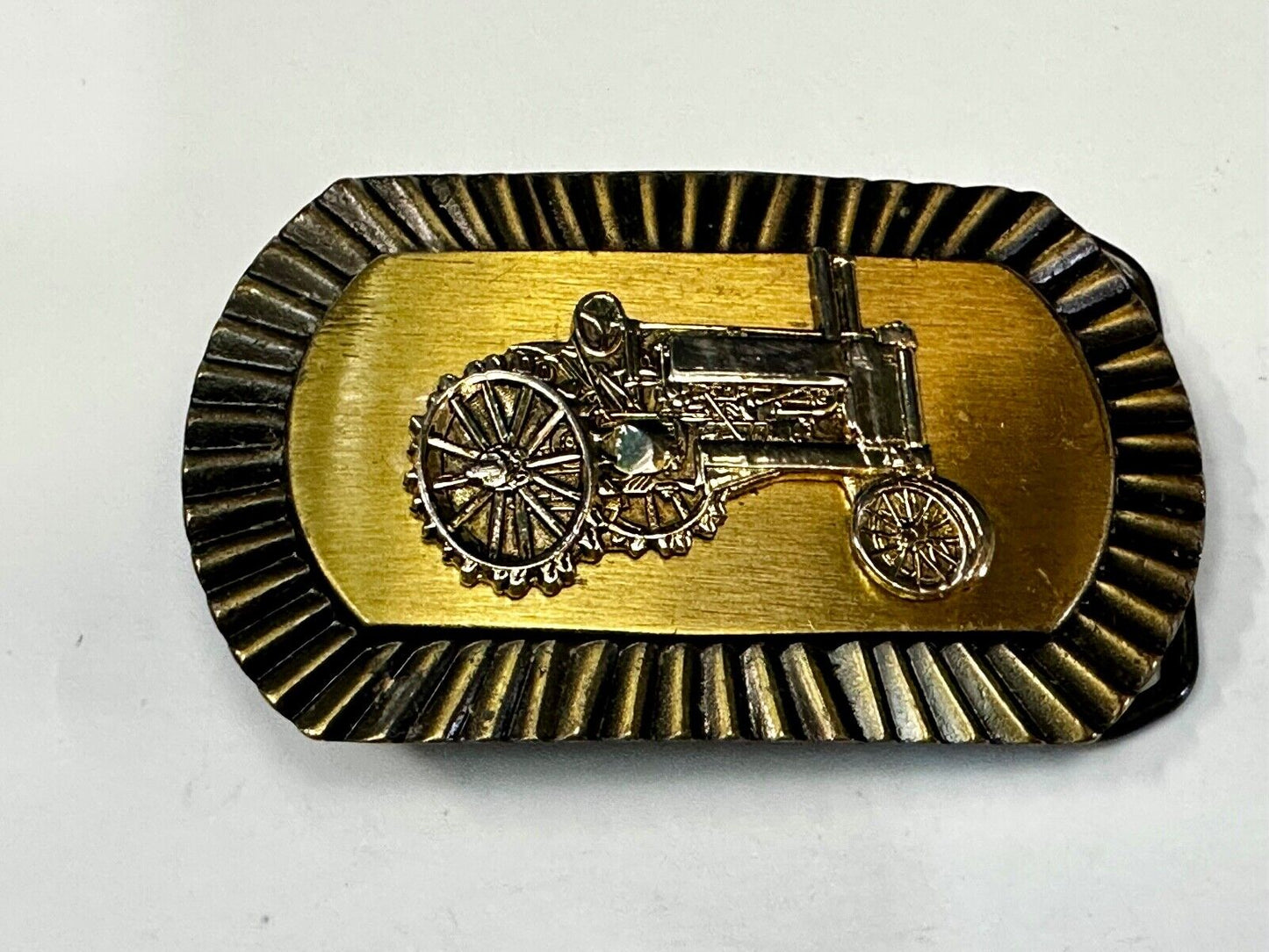 Vintage Farm Tractor Logo Retro Vibe Old Time Belt Buckle