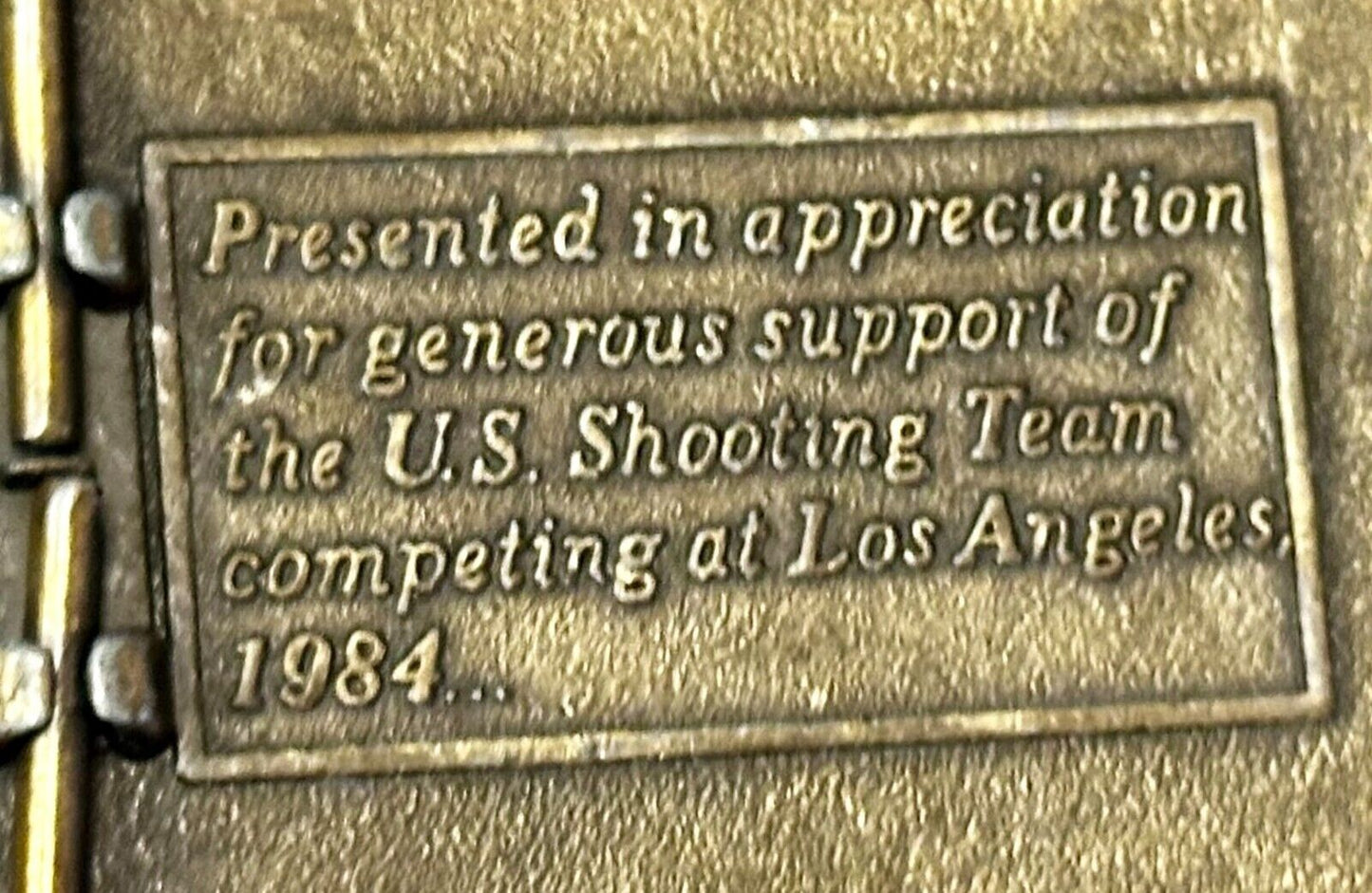 US Shooting Team Los Angeles 1984 Aiming for Olympic Gold Vintage Belt Buckle