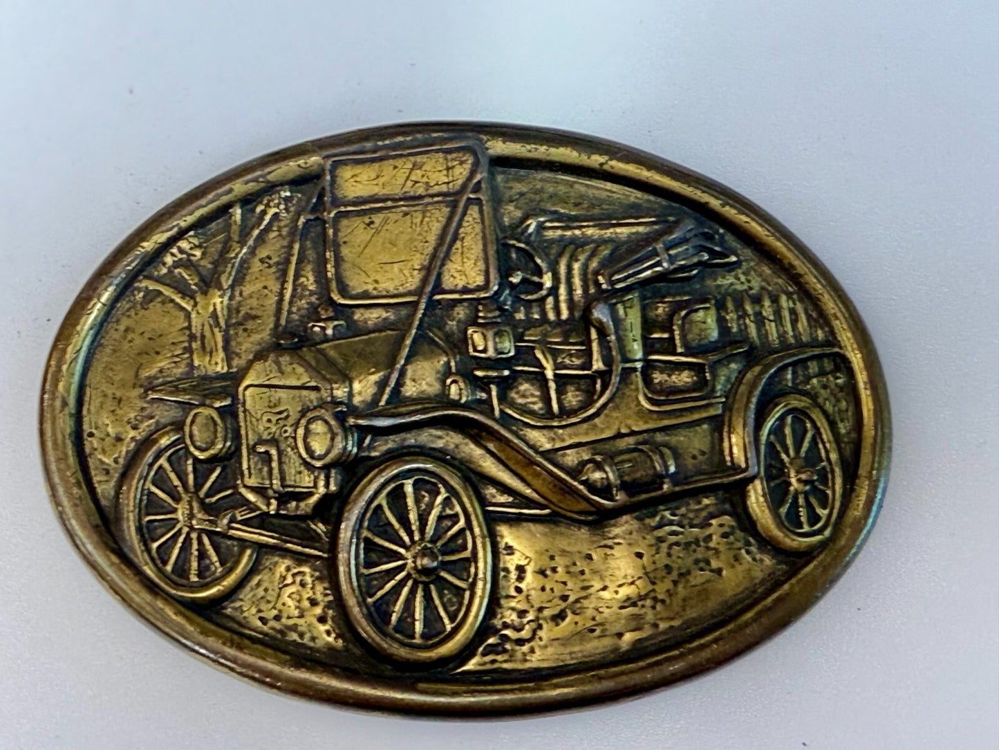 Vintage Avon Collectible Ford Model T Car Collectors Brass Tone Belt Buckle