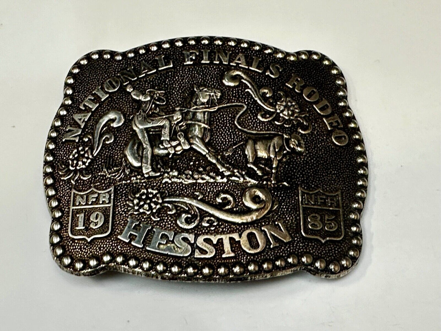 1985 NATIONAL FINALS RODEO NFR NOS ADULT SIZE Cowboys Collectable Belt Buckle