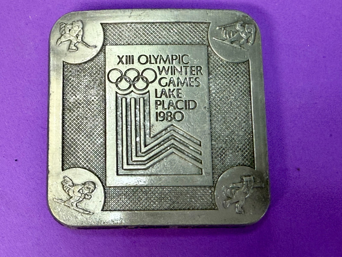 The Olympic Winter Games Lake Placid 1988 Commemorative Silver Color Belt Buckle