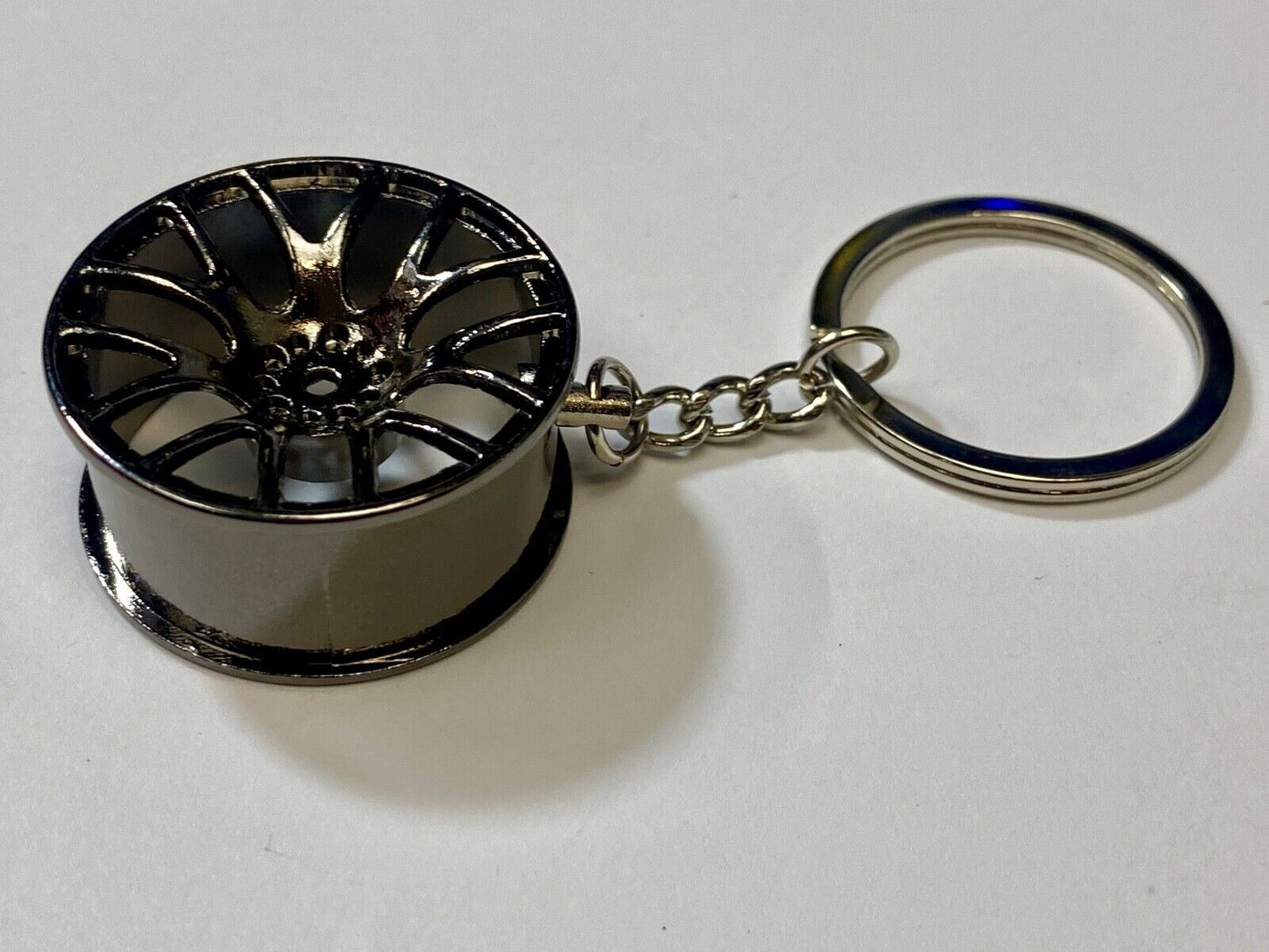 Black Color Wheel Rim Keychain Auto Car Keyring Key Chain - FAST USA shipping